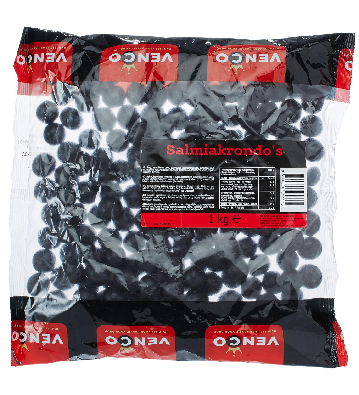 Venco Holland Liquorice Salmiakrondo's 1 kg - Buy Salmiak Balls Candy Online Internationally - Buy Online on GoSupps.com