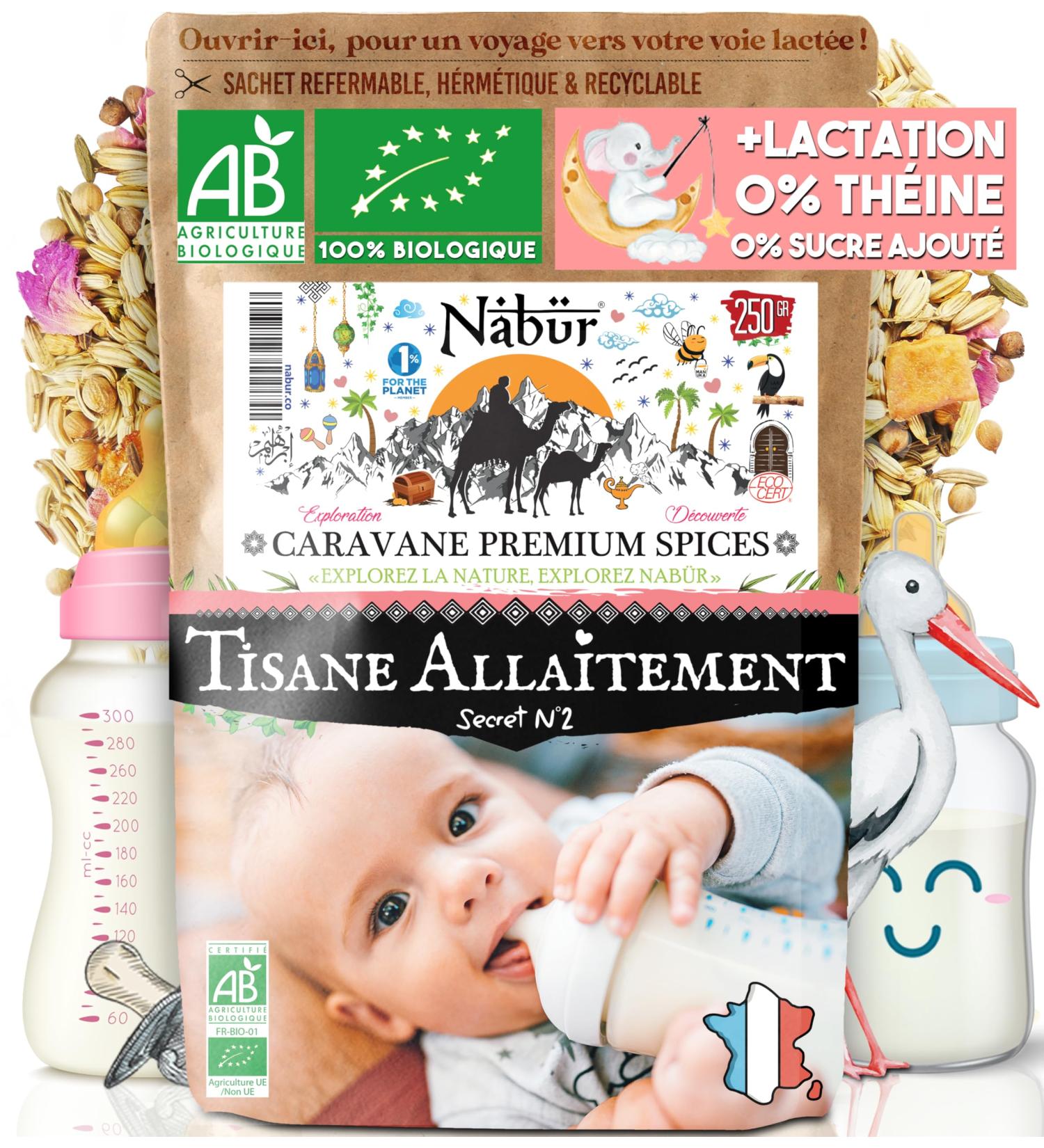  Nab r Nab r - Secret Breastfeeding Herbal Tea N 2 BIO 250g Booster 5-in-1 Fennel Caraway Coriander Apple Breast Milk Rose Lactation Herbal Tea Colic 0% - Buy Online on GoSupps.com