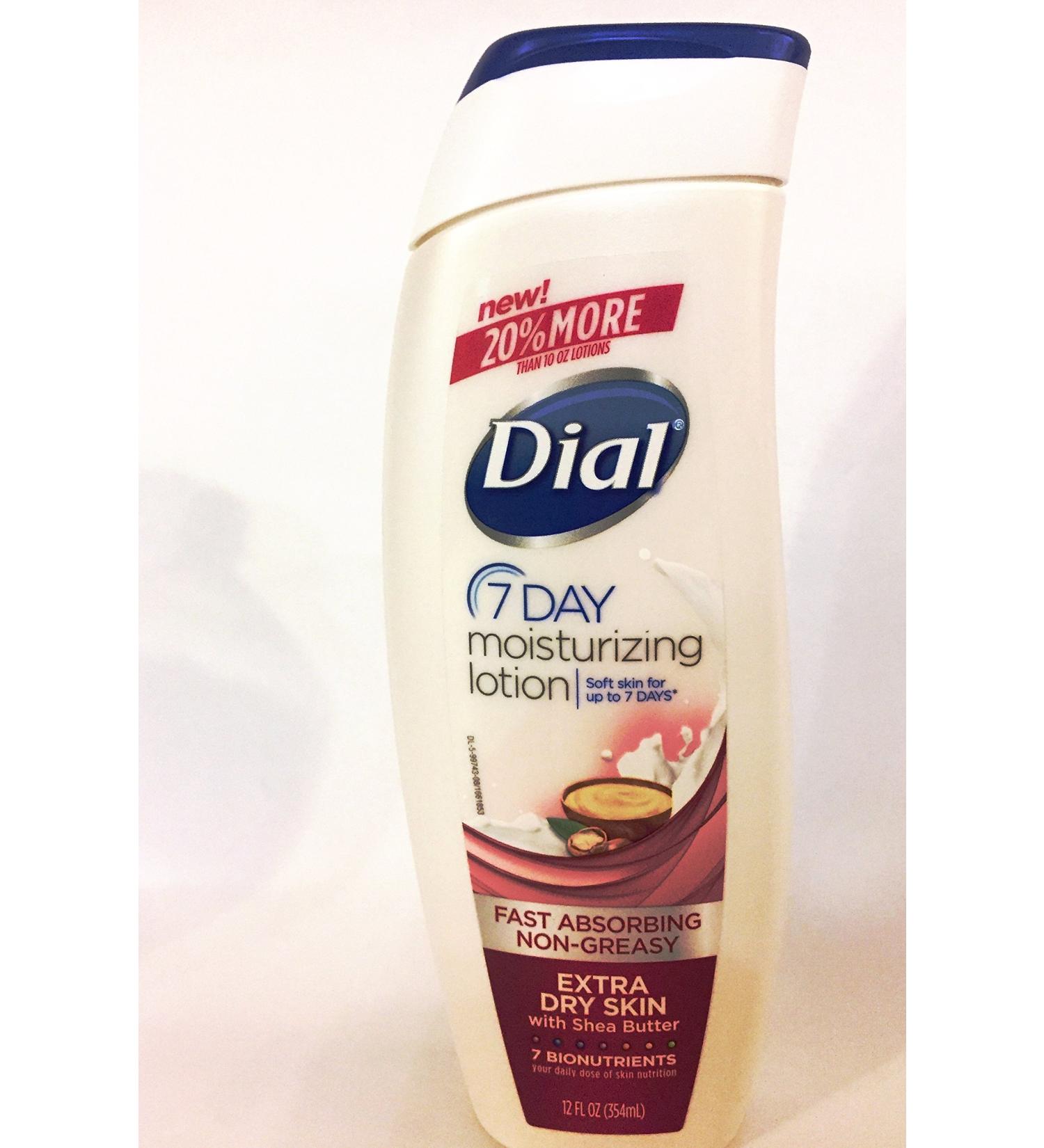 Dial 7 Day Moisturizing lotion Extra Dry Skin with Shea Butter and 7 Bionutrients 12 fl oz