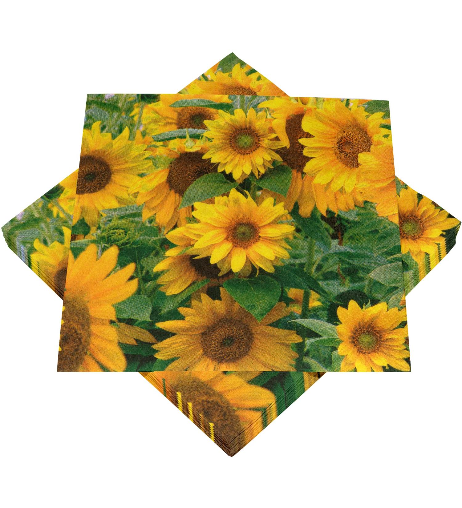 HEKU 100 napkins 3-layer 33x33cm sunflowers I absorbic and practically packaged i ideal for weddings anniversaries and special occasions 33x33cm sunflowers