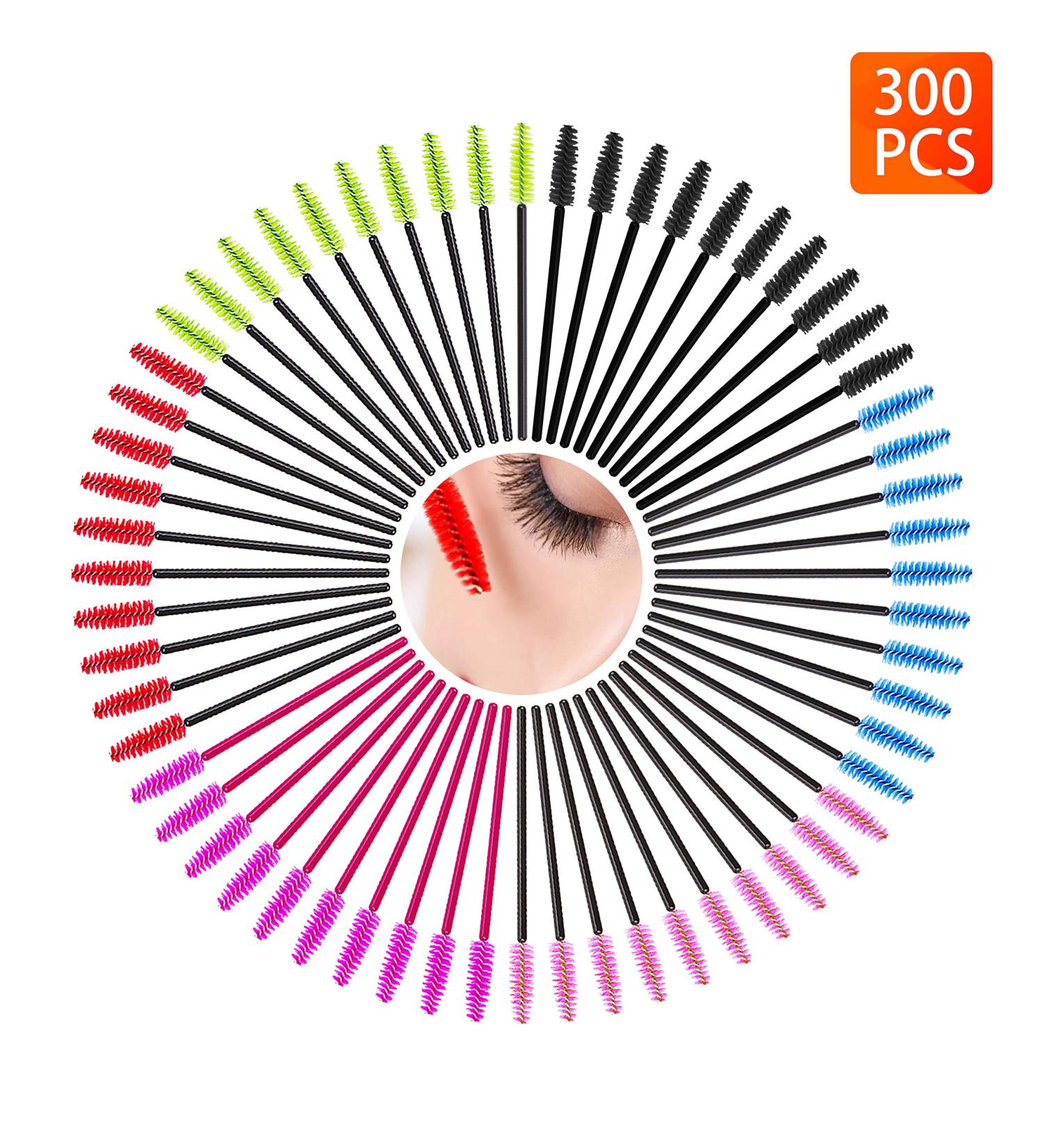 300 PCS Mascara Wands - GOOOA Disposable Eyelash Mascara Brushes Wands Applicator Makeup Kits (6 Color) 300 Count (Pack of 1) - Buy Online on GoSupps.com