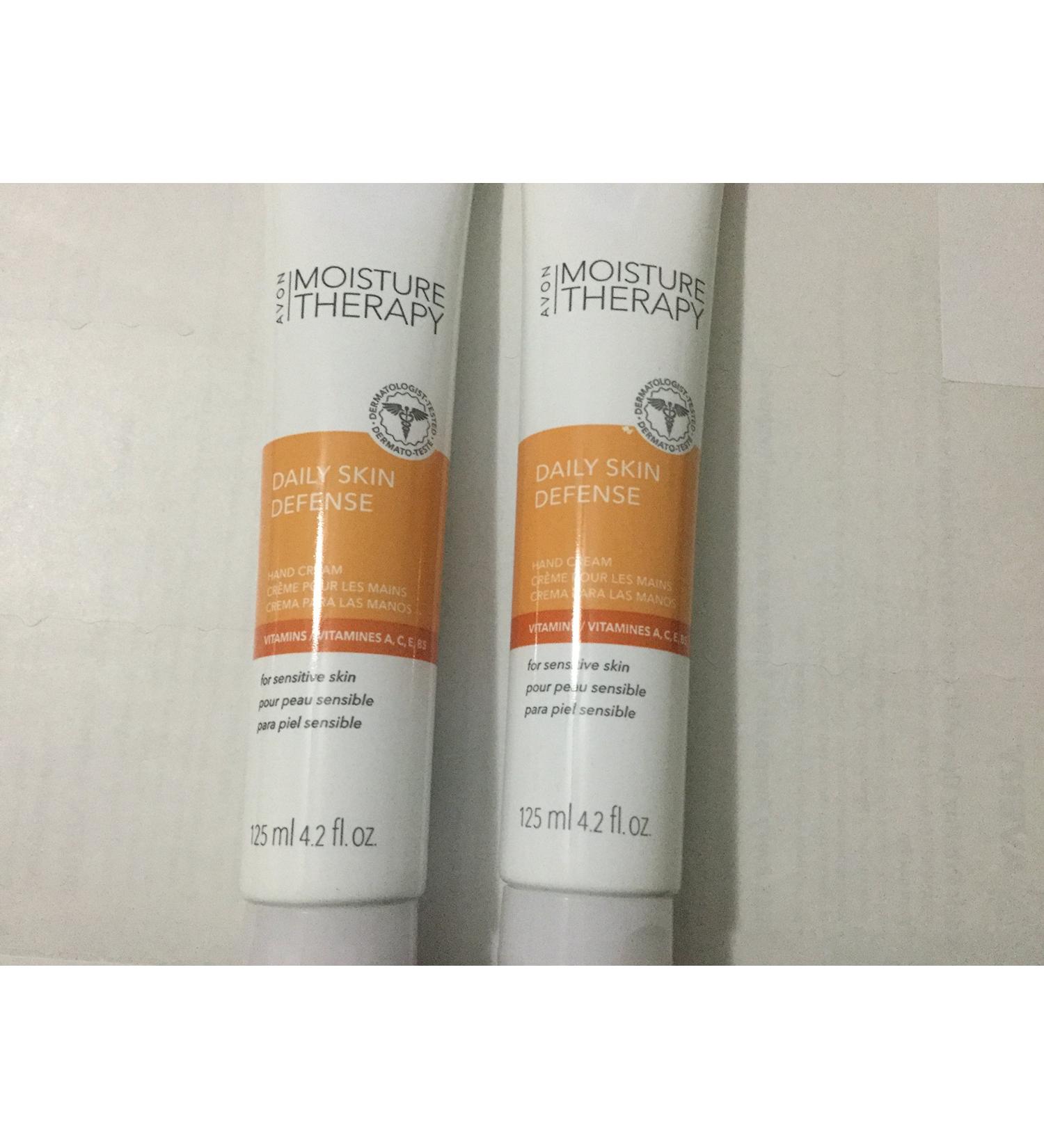 Avon Moisture Therapy Daily Skin Defense Hand Cream Lot 2 Tubs 4.2 Fl. Oz.