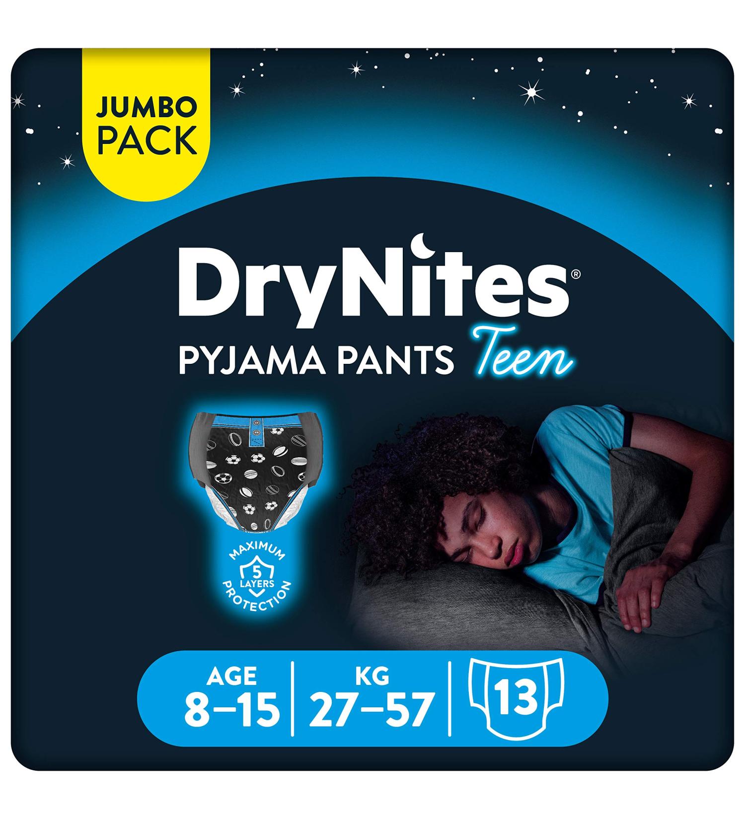 Huggies DryNites Night Pants for Boys 8-15 Years - Monthly Pack of 26 Ultra-Absorbent Comfortable & Secure - International Shipping Available - Buy Online on GoSupps.com