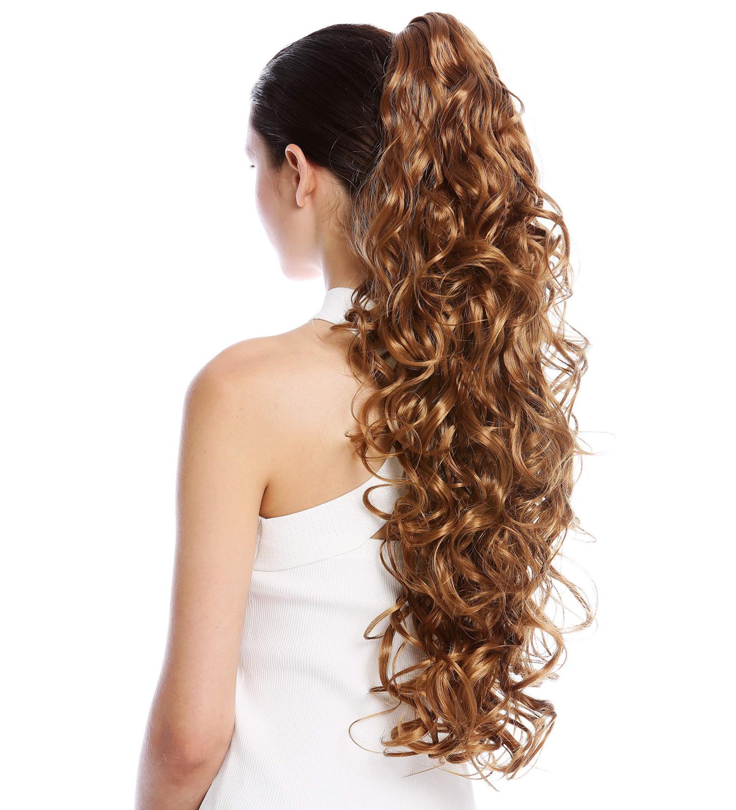 WIG ME UP N1095-V-27 | Long Curly Blonde Strawberry Blonde Ponytail Hairpiece - 65 cm Voluminous Braid for Stunning Styles - Buy Online on GoSupps.com