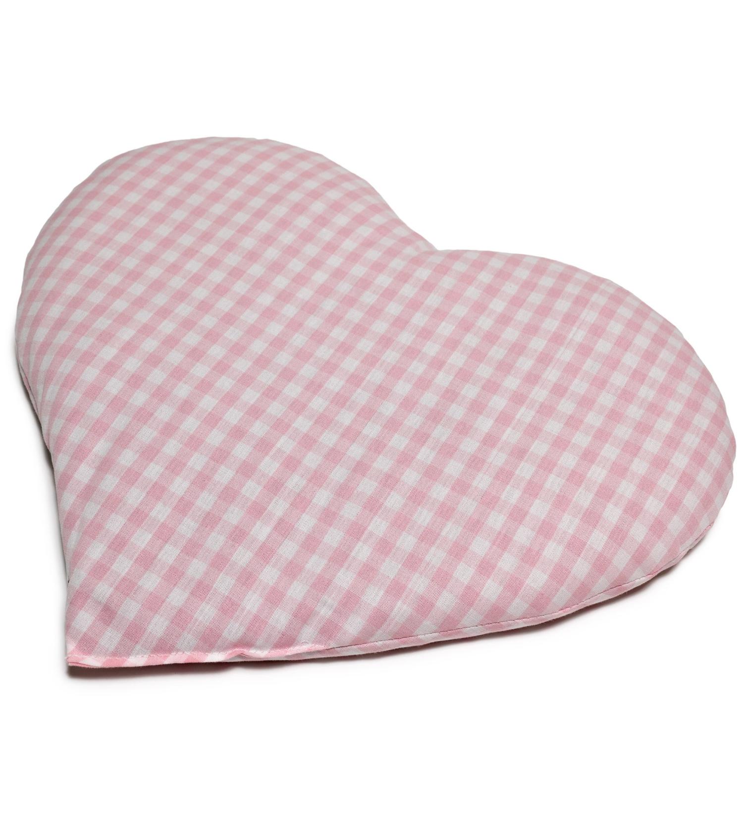 Organic Cherry Stone Heart Pillow - 30x25cm Heat Cushion in Pink-White Fabric | Perfect Gift - Buy Online on GoSupps.com