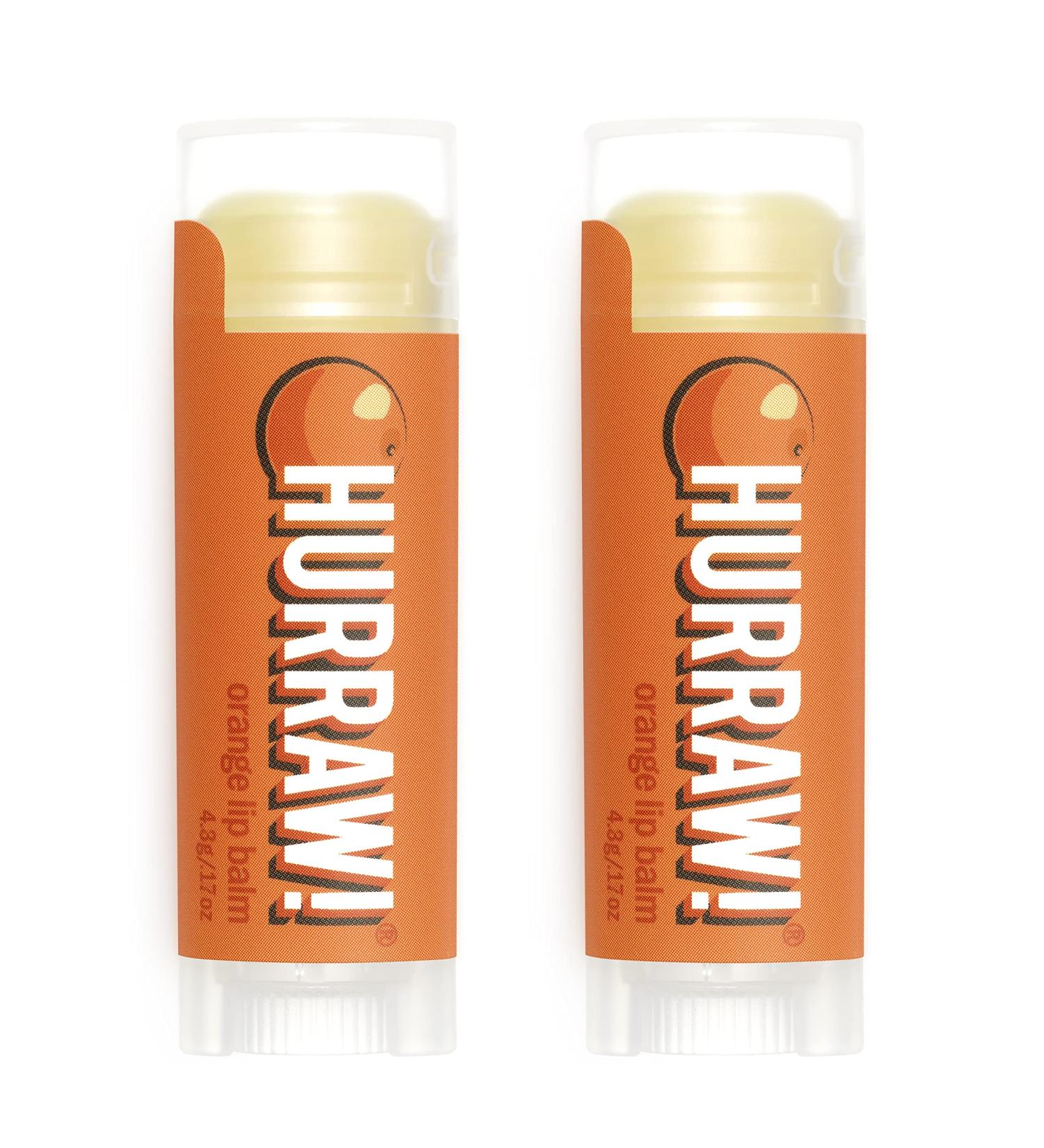 Hurraw! Orange Lip Balm 2 Pack: Organic Certified Vegan Cruelty and Gluten Free. Non-GMO 100% Natural Ingredients. Bee Shea Soy and Palm Free. Made in USA - Buy Online on GoSupps.com