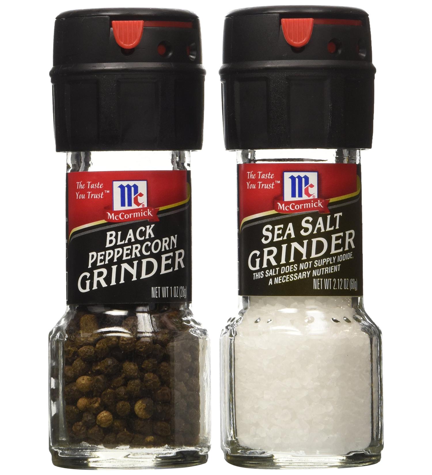 McCormick Sea Salt and Black Peppercorn Grinder Bundle - 3.12 oz Total - Buy Online on GoSupps.com