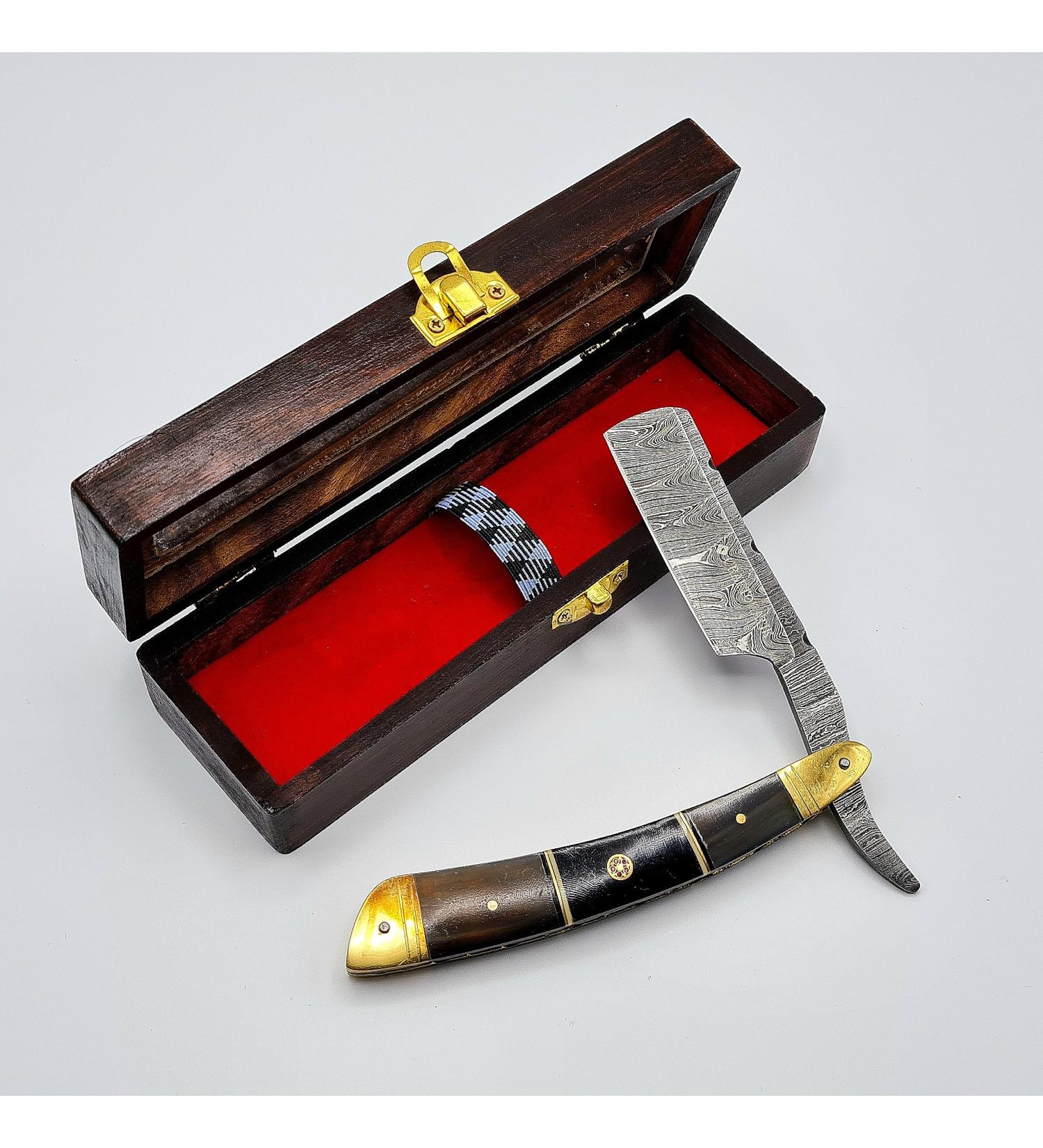 Razor Damascus Steel Men's Gift Set | High Quality Handmade Barber Razor | DBR34 - Buy Online on GoSupps.com