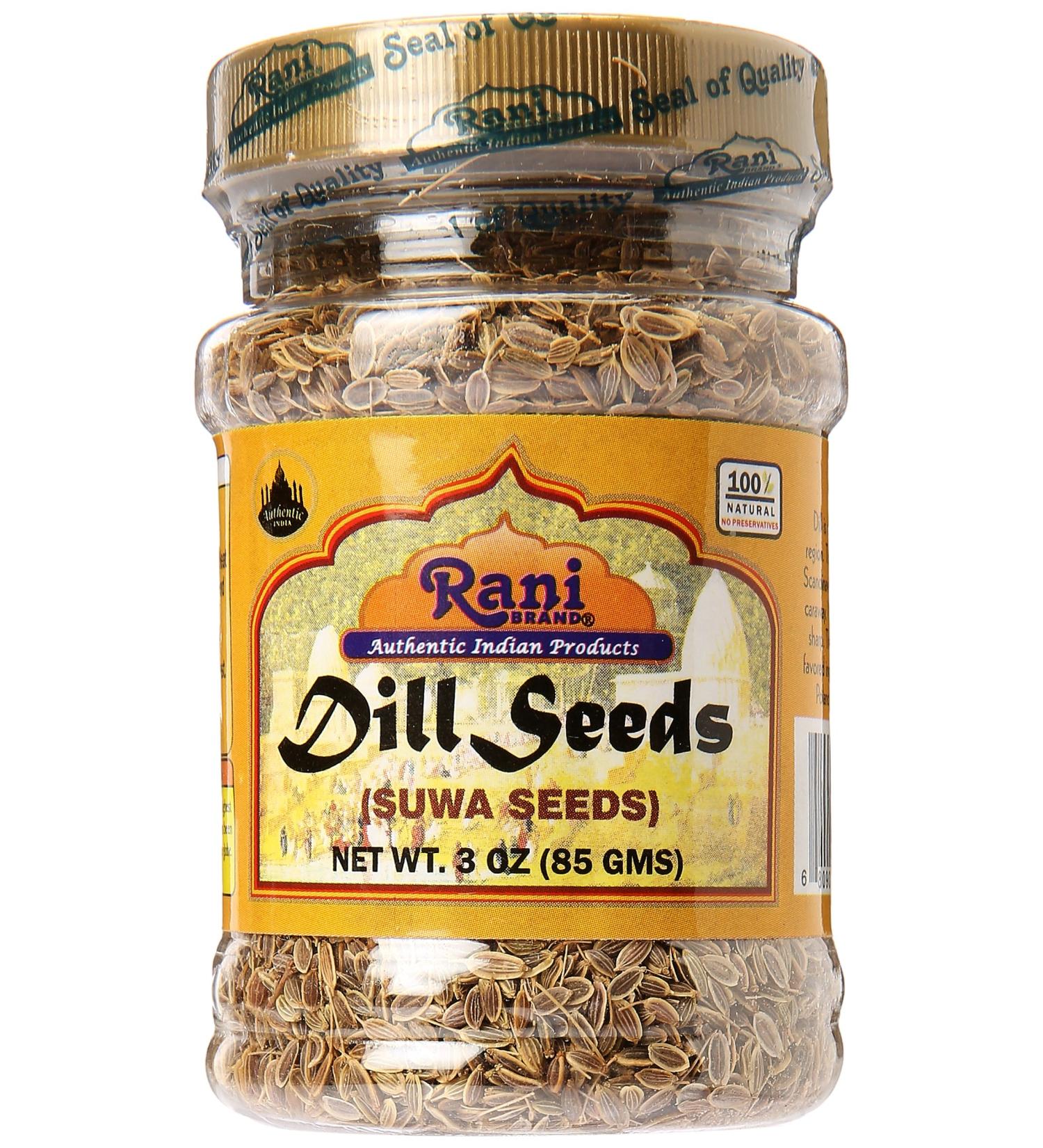 Rani Dill Seeds (Suwa / Sua) Whole Spice 3oz PET Jar - Indian Origin, Gluten Friendly, Non-GMO, Vegan | Weed 3 Ounce Jar - Buy Online on GoSupps.com
