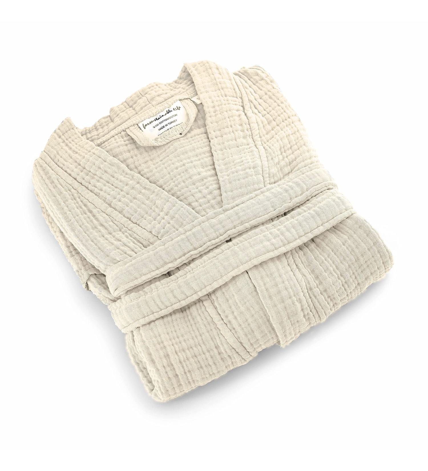 Sustainable Life Turkish Cotton Unisex Bathrobe | Soft, Absorbent, Garment Washed | S-M Natural - Buy Online on GoSupps.com