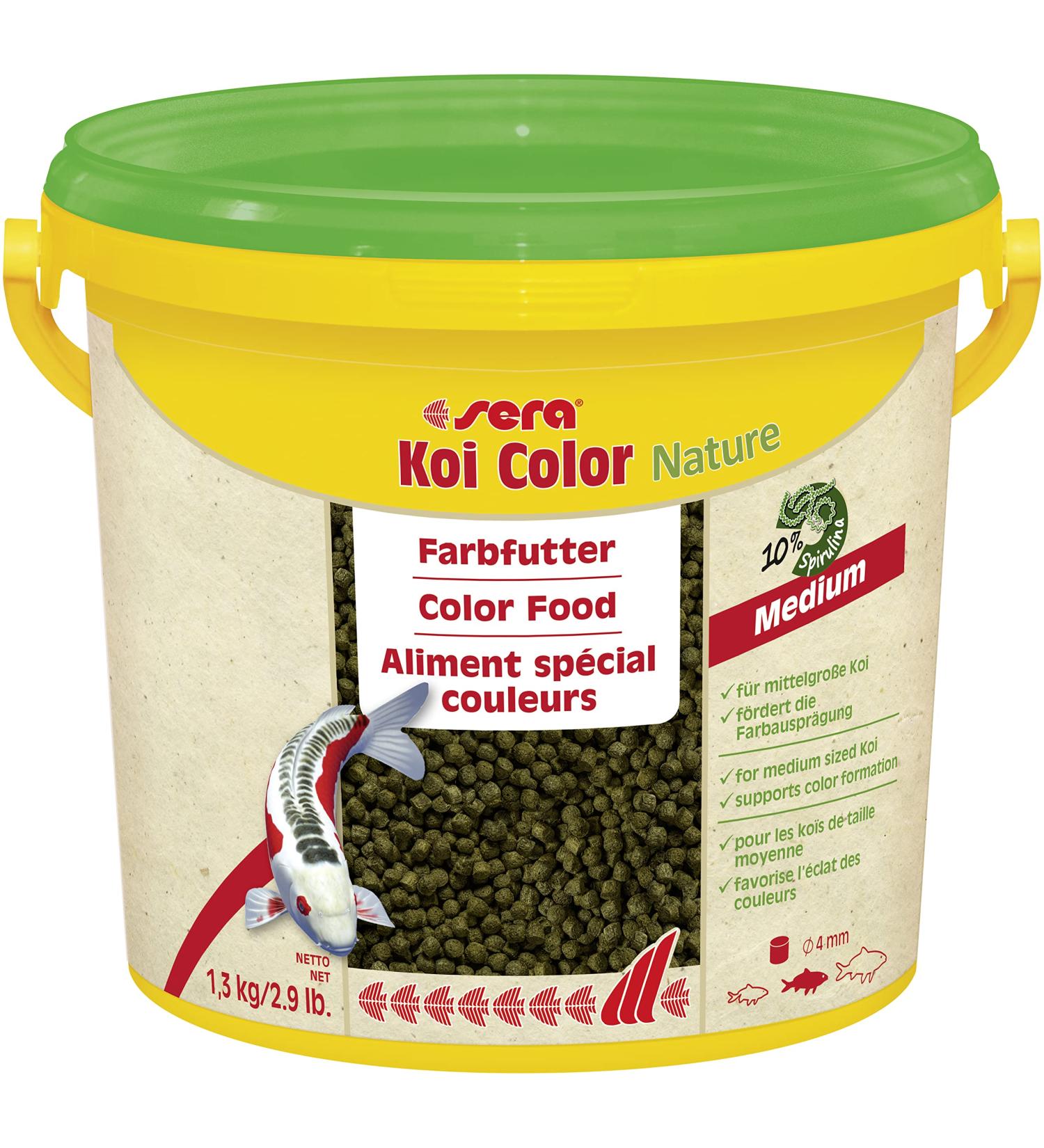 Sera Koi Color Nature Medium 3.8 Ltr - Natural Color Feed with 10% Spirulina for Colorful Koi (12-25 cm) - Preservative-Free Koi Food - Buy Online on GoSupps.com