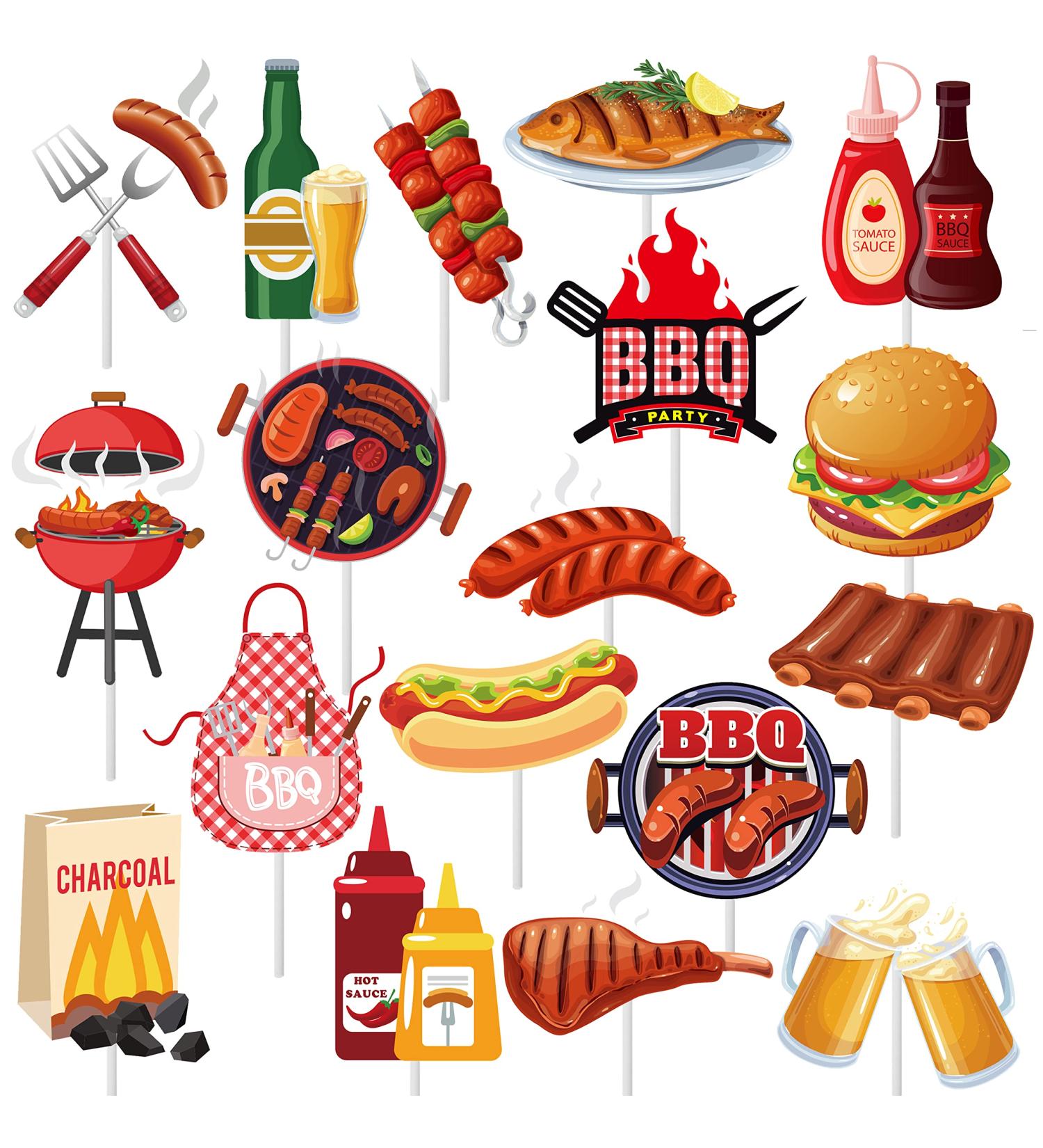 36Pcs BBQ Theme Cupcake Toppers Barbecue Theme Cake Cupcake Decor for Summer Barbeque Theme Birthday Party Baby Q Baby Shower Summer Picnic Party Supplies - Buy Online on GoSupps.com
