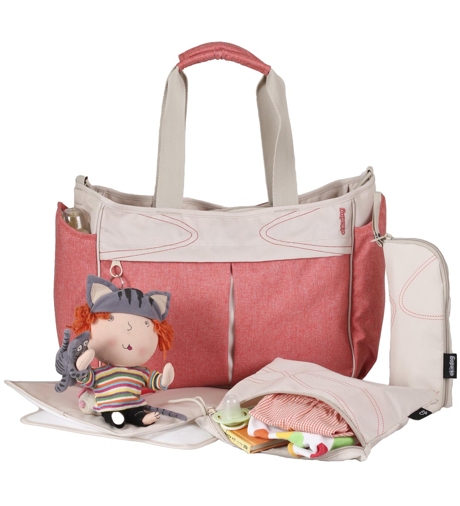 Buy Okiedog METRO 35002 Lightweight Diaper Bag - Stylish Coral with Handles & Shoulder Strap - Includes Accessories - International Shipping Available - Buy Online on GoSupps.com