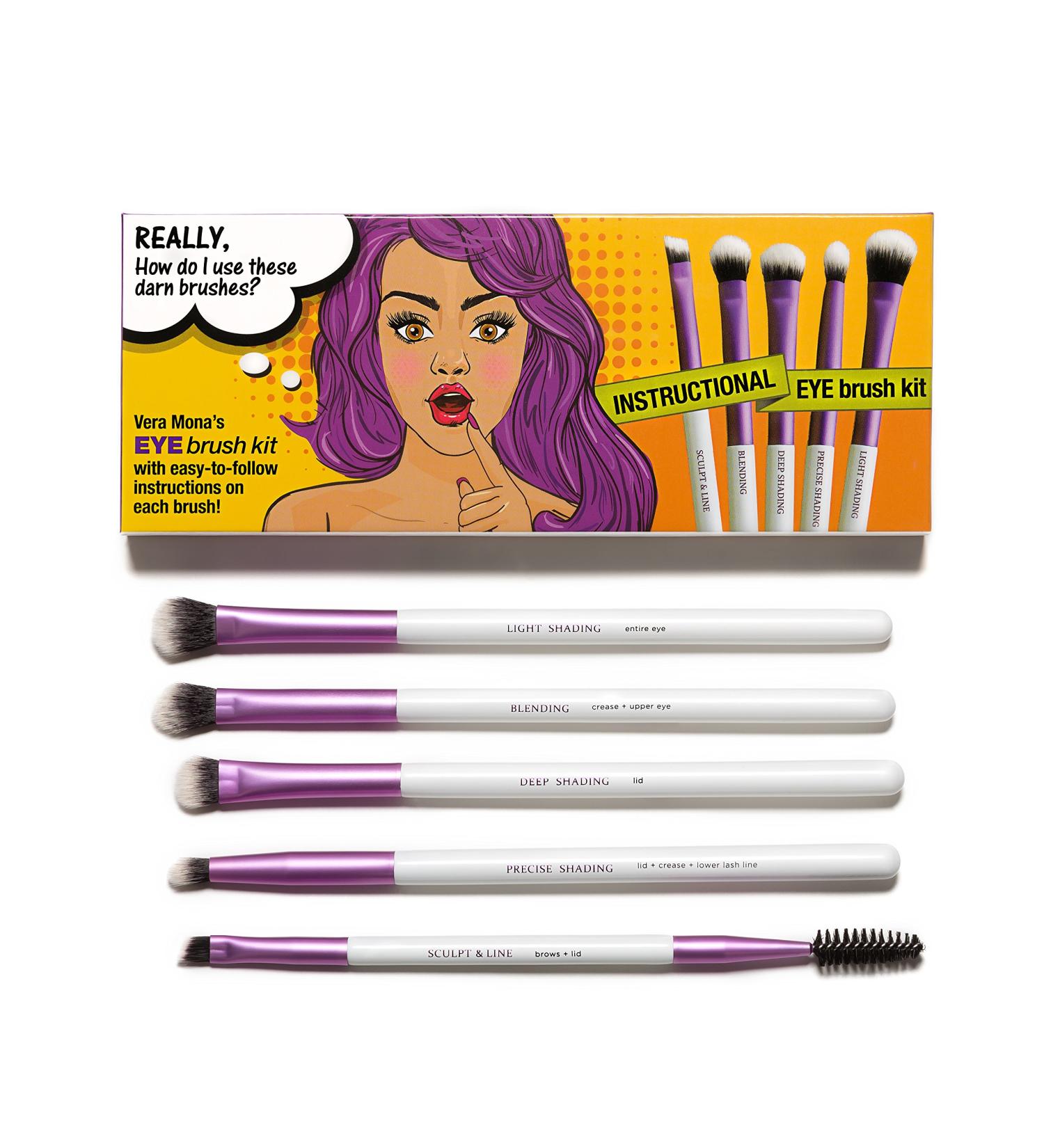 VERA MONA Instructional Eye Brush Kit - Perfect Your Makeup Technique | International Shipping Available - Buy Online on GoSupps.com
