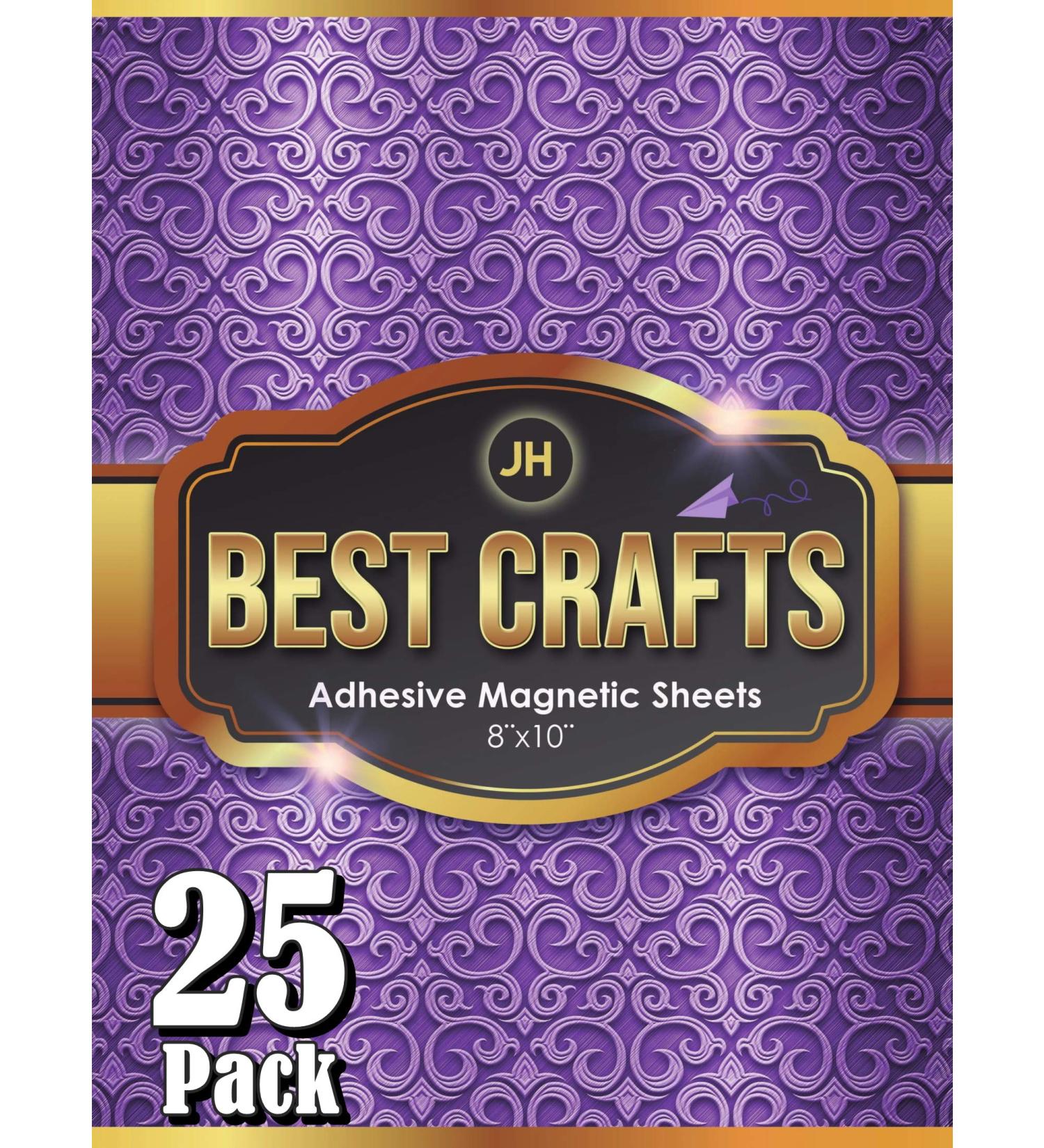 JH Best Crafts Adhesive Magnetic Sheets - 8 x 10 Inch Flexible Magnets | Pack of 25 | Ideal for Crafts, Pictures & DIY Projects - Buy Online on GoSupps.com