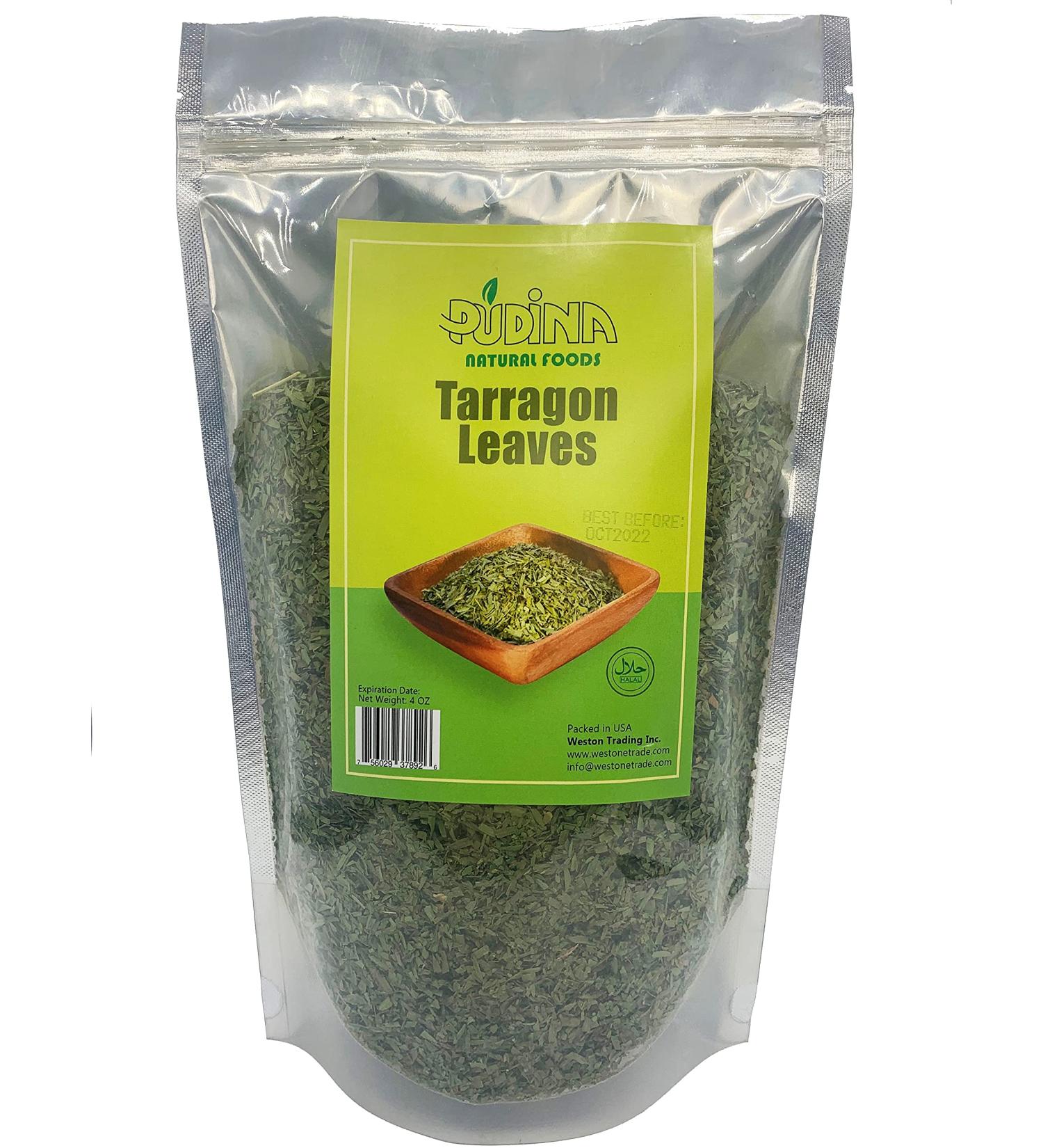 Pudina Dried Tarragon Leaves - Premium Quality 4 Oz - Natural Sun Dried Herb (Estragon) - Buy Online on GoSupps.com