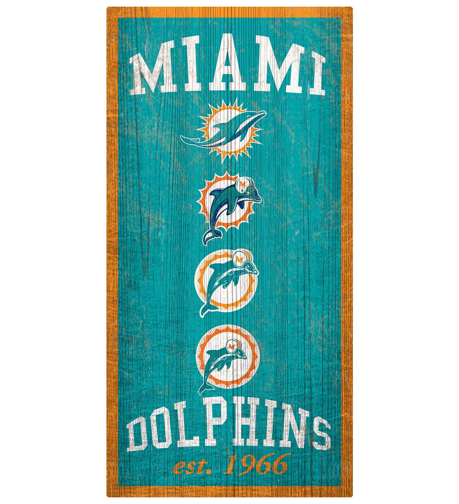 Fan Creations NFL Miami Dolphins Unisex Miami Dolphins Heritage Sign Team Color 6" x 12"