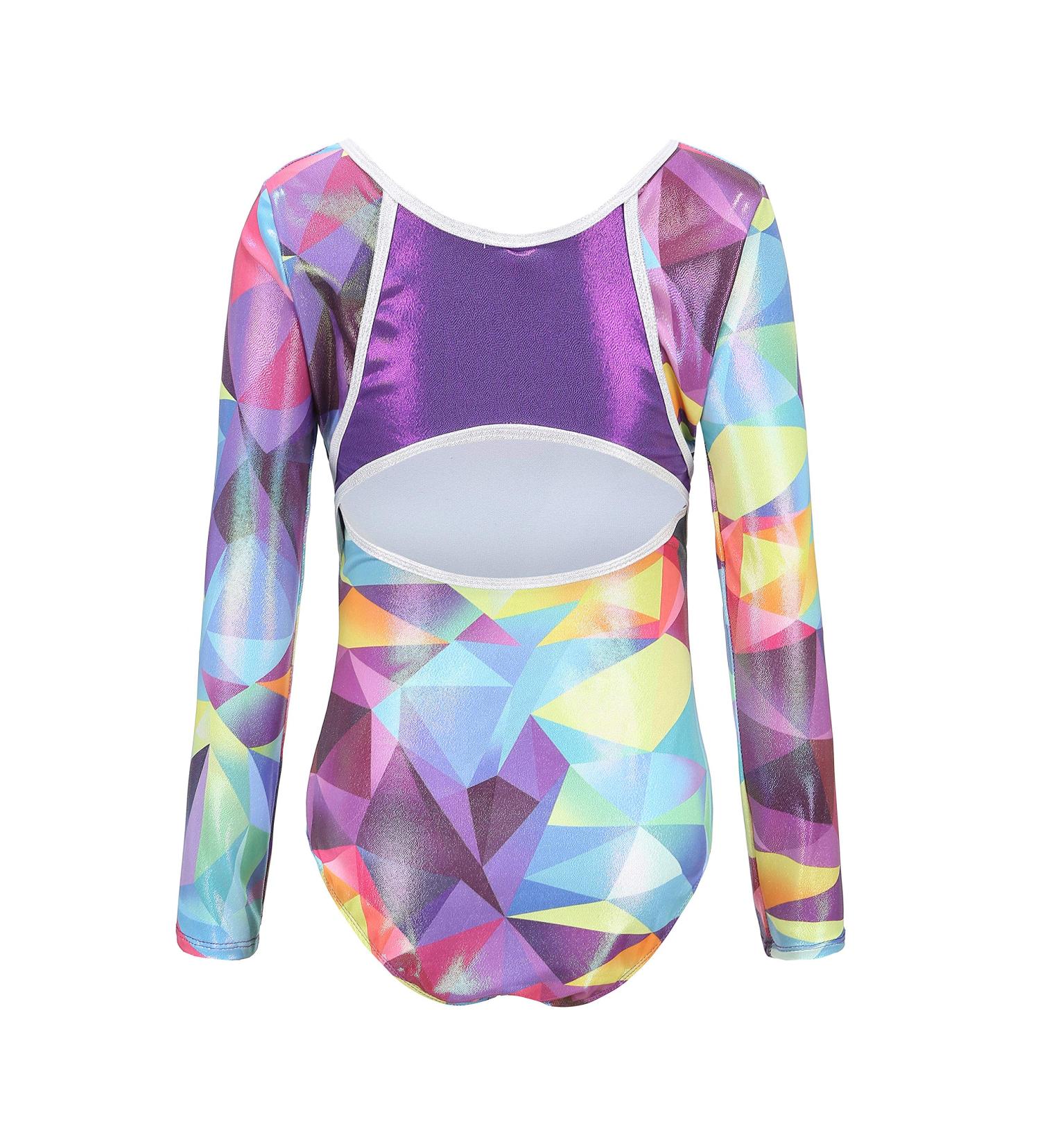 Kql Starry Girls Gymnastics Leotard 7-8 Years | Sparkly Dancewear for Kids 5-14Years | Rainbow Geometric Training Costume - Buy Online on GoSupps.com