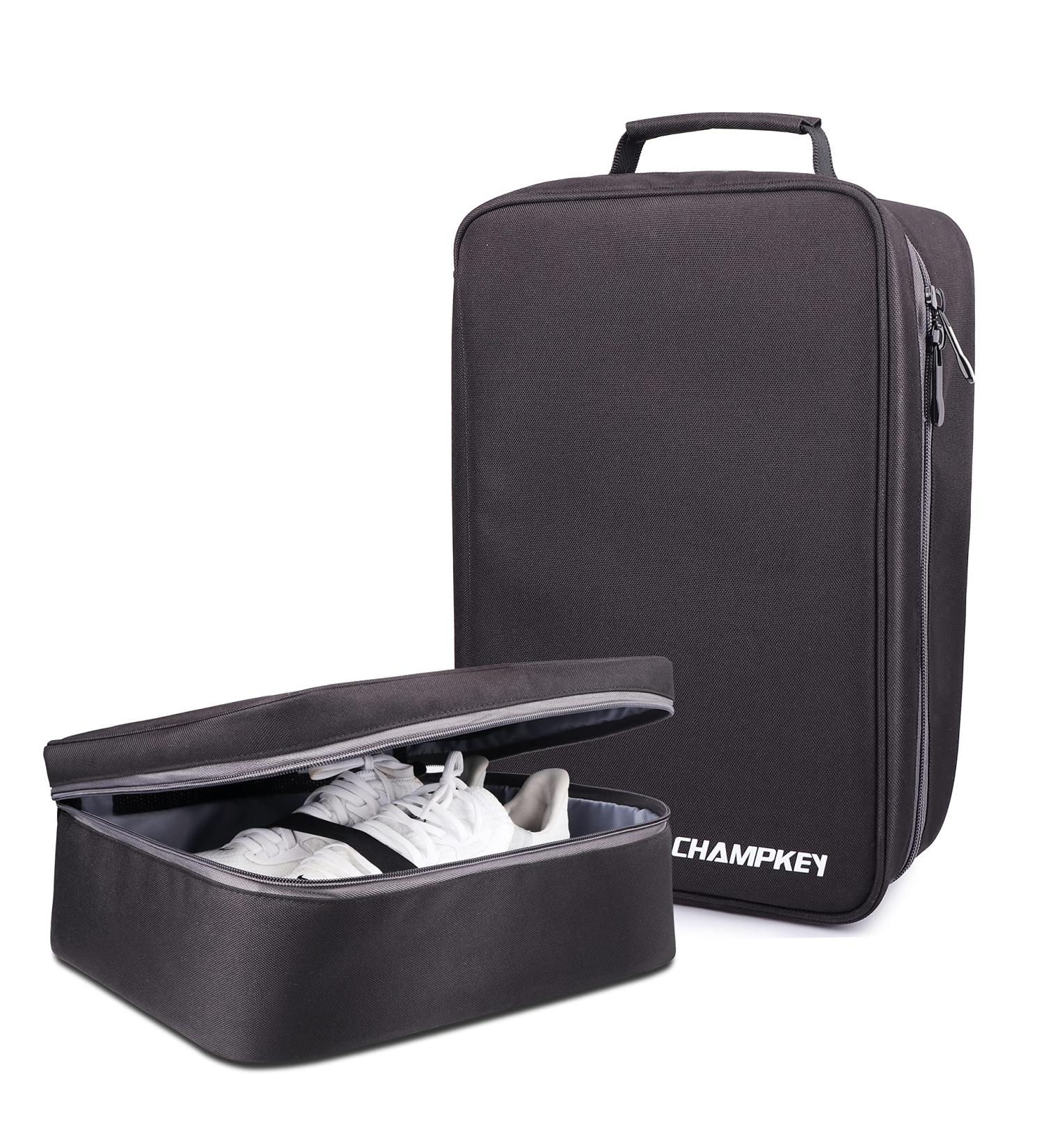 CHAMPKEY Premium Soft Padded Golf Shoe Bag - Durable 300D Polyester Oxford Fabric | Sport Shoe Bag with 210D Liner - Buy Online on GoSupps.com