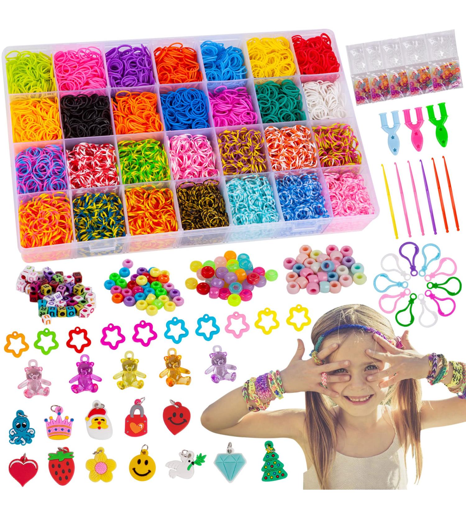 VENSEEN Rubber Band Bracelet Kit - 12000+ Loom Bracelet Making Set for Kids & Girls | DIY Crafting Gift in 28 Colors - Buy Online on GoSupps.com