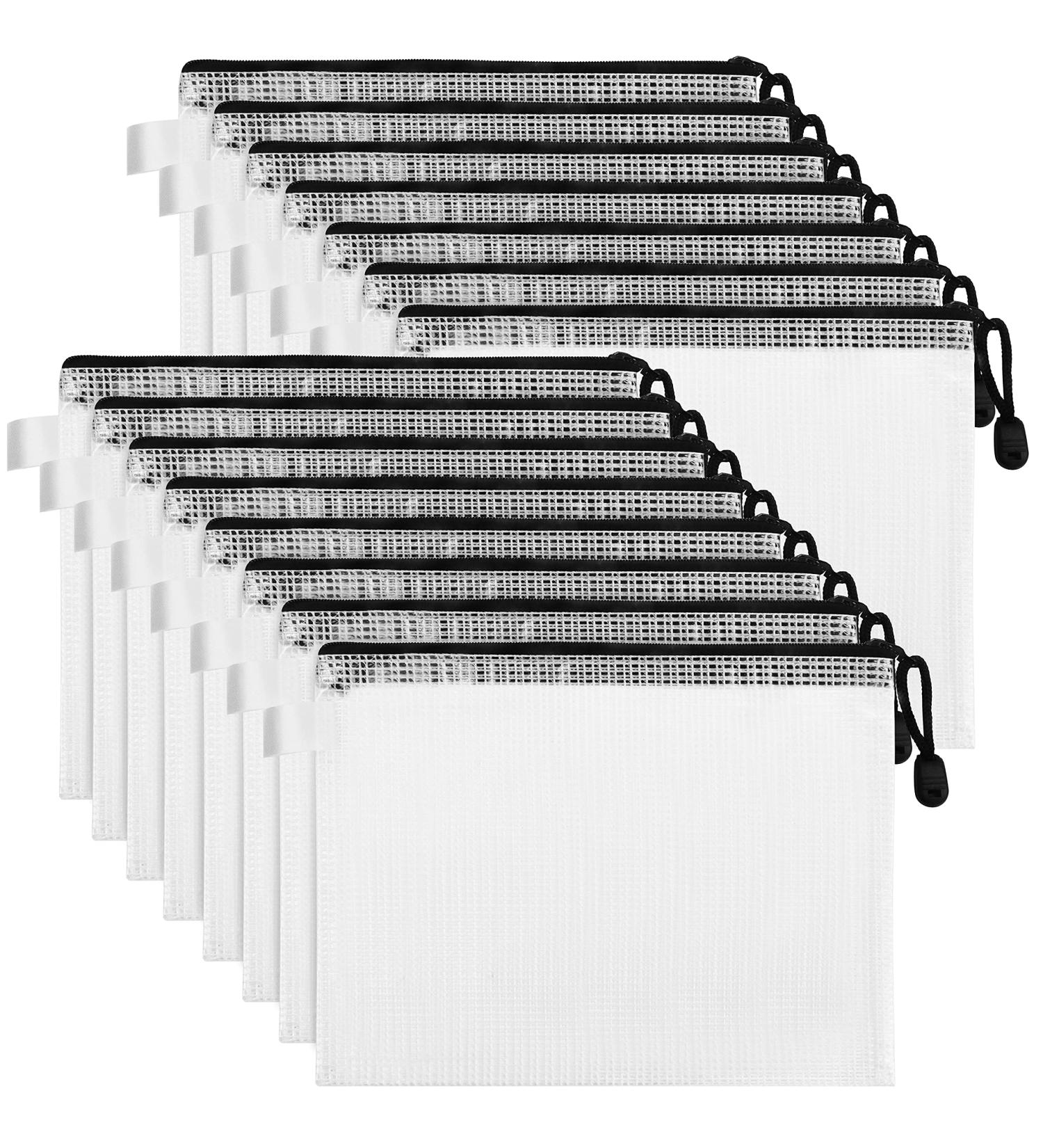Buy Belle Vous Large Transparent Plastic Document Bag - 15-Pack A4 Zip Folder Waterproof Travel Organizer for Documents - Buy Online on GoSupps.com