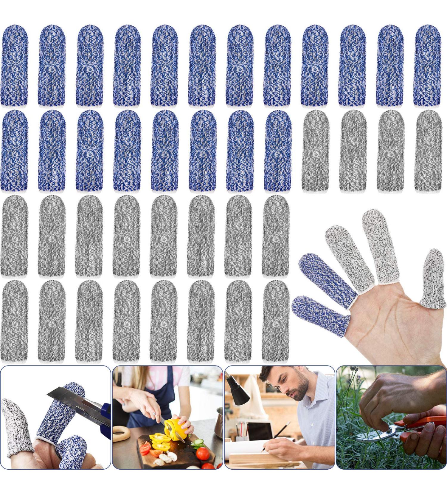 40 Pcs Finger Cots Cut Resistant Protector Anti-Cut Fingertips Finger Sleeve Reusable Finger Covers Thumb Finger Protection Cots for Kitchen Work Sculpture Supplies - Buy Online on GoSupps.com