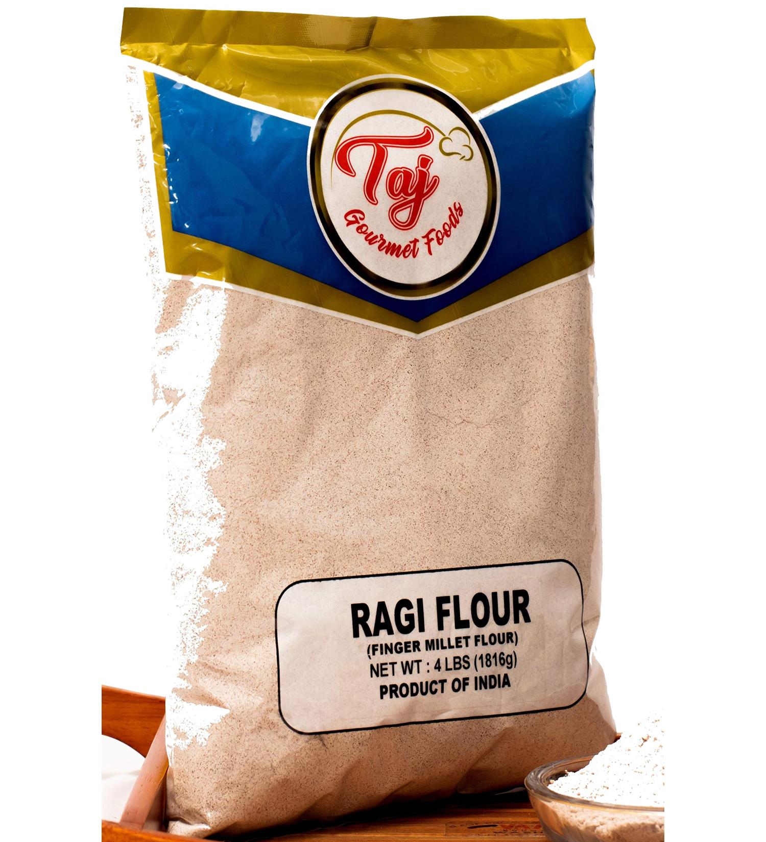 TAJ Premium Indian Ragi Flour - 4 lbs | Finger Millet Flour for Healthy Cooking - Buy Online on GoSupps.com
