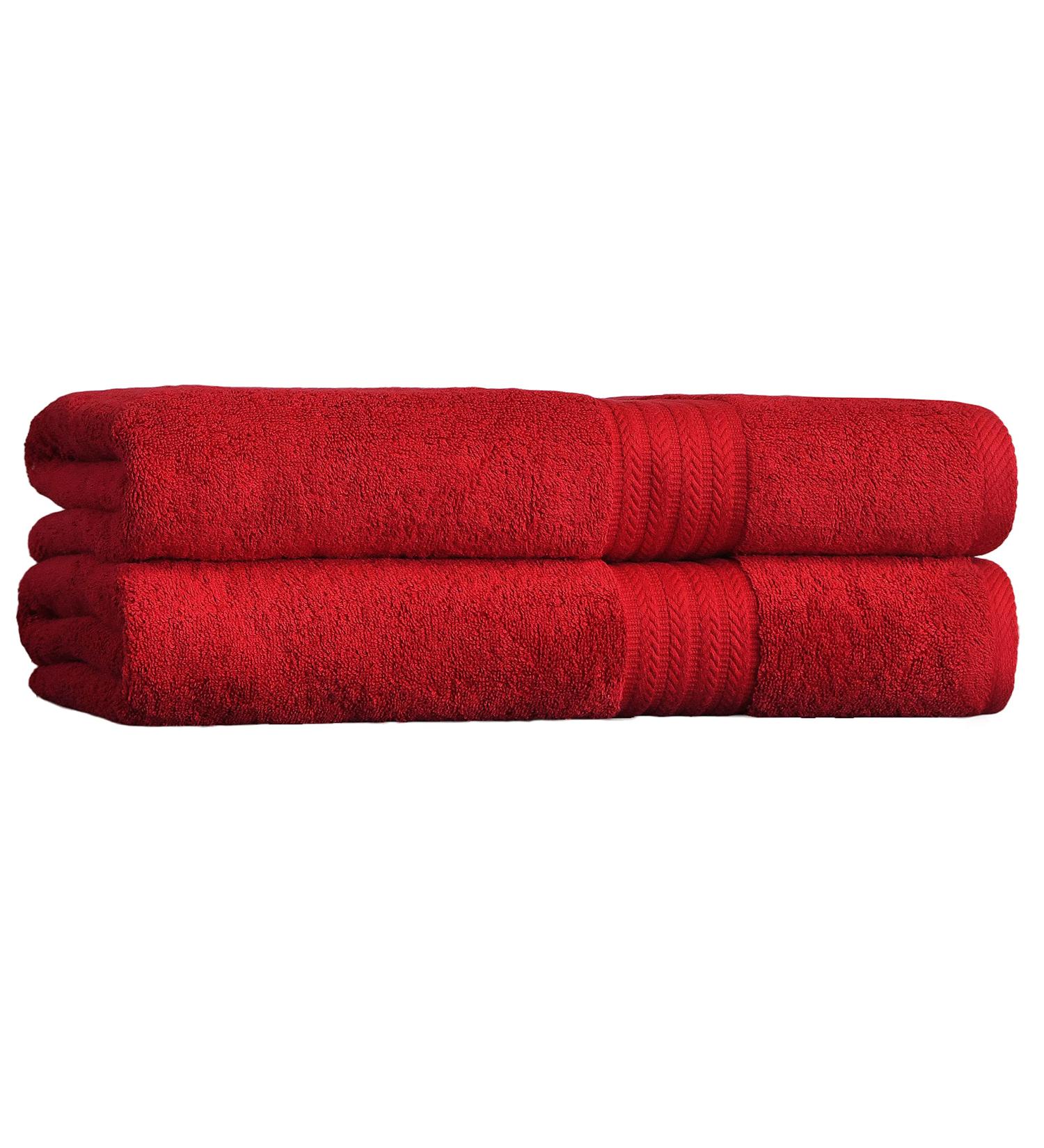 AKTI Premium Cotton Bath Sheets Towels 35x70 Inches 2 Pack - Super Soft & Absorbent 580 GSM - Red Equestrian Bathroom Towels - Buy Online on GoSupps.com
