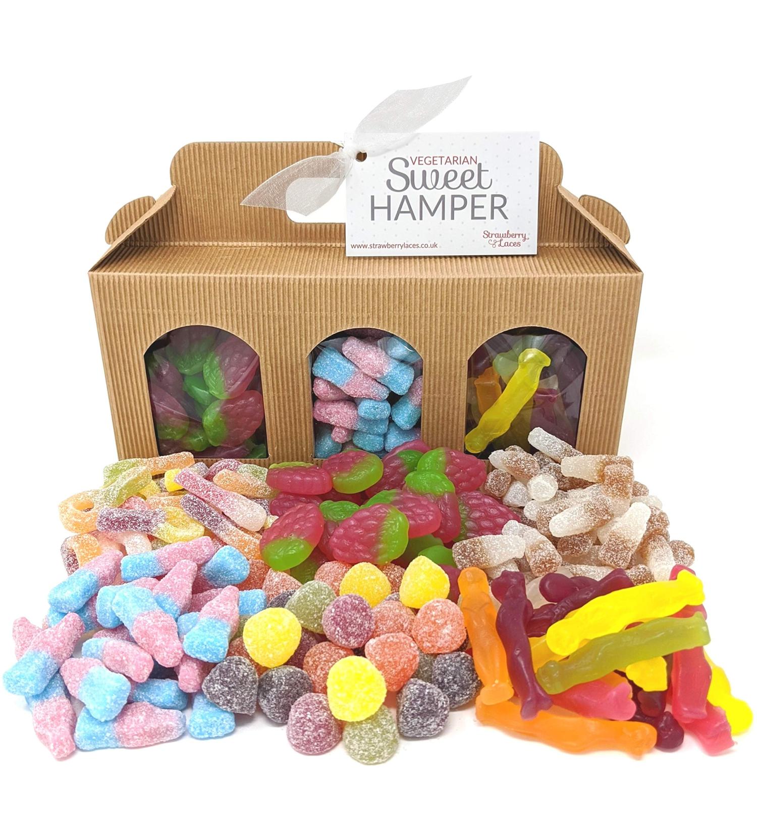 Vegetarian Sweet Hamper Box - Great Veggie Sweets Gift for Birthday Easter Father's Day Valentine's Christmas etc