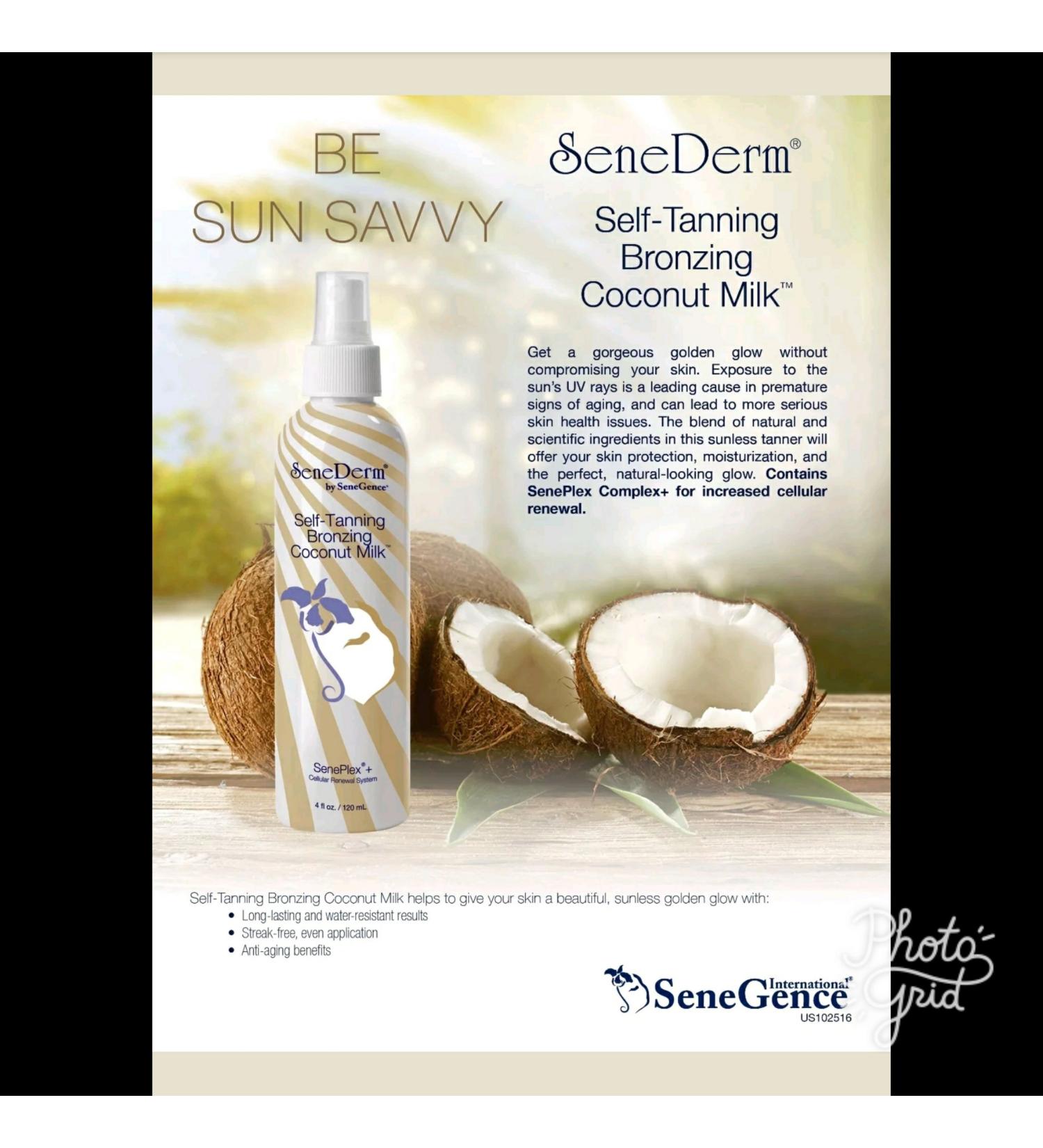 SeneDerm by SeneGence New Self-Tanning Bronzing Coconut Milk Spray