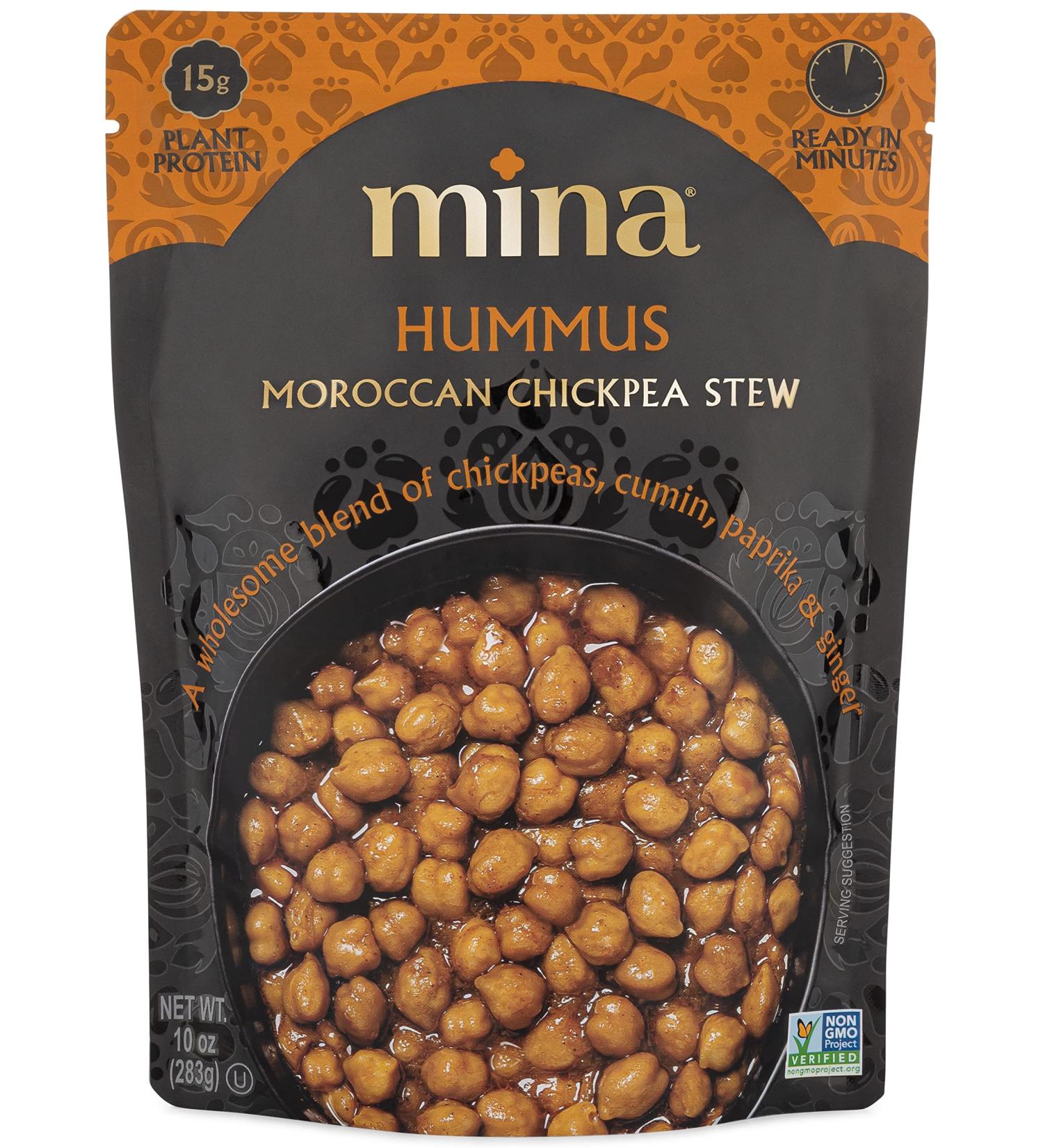 Mina Moroccan Chickpea Stew 10 oz - Ready to Eat Vegan Meal | High in Plant-Based Protein, Non-GMO, Gluten-Free, Kosher, Microwavable - Buy Online on GoSupps.com