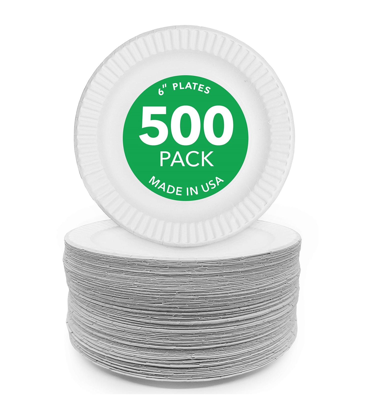 Stock Your Home 6-Inch White Paper Dessert Plates - 500 Count - Buy Online on GoSupps.com