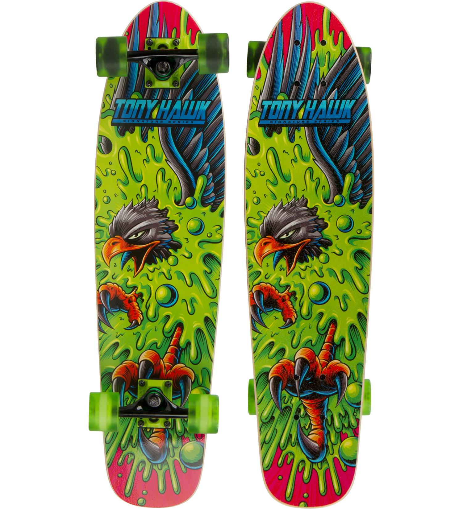Tony Hawk 31 Complete Cruiser Skateboard | 9-Ply Maple Deck for Cruising, Carving, Tricks, and Downhill | Slime Hawk Design - Buy Online on GoSupps.com