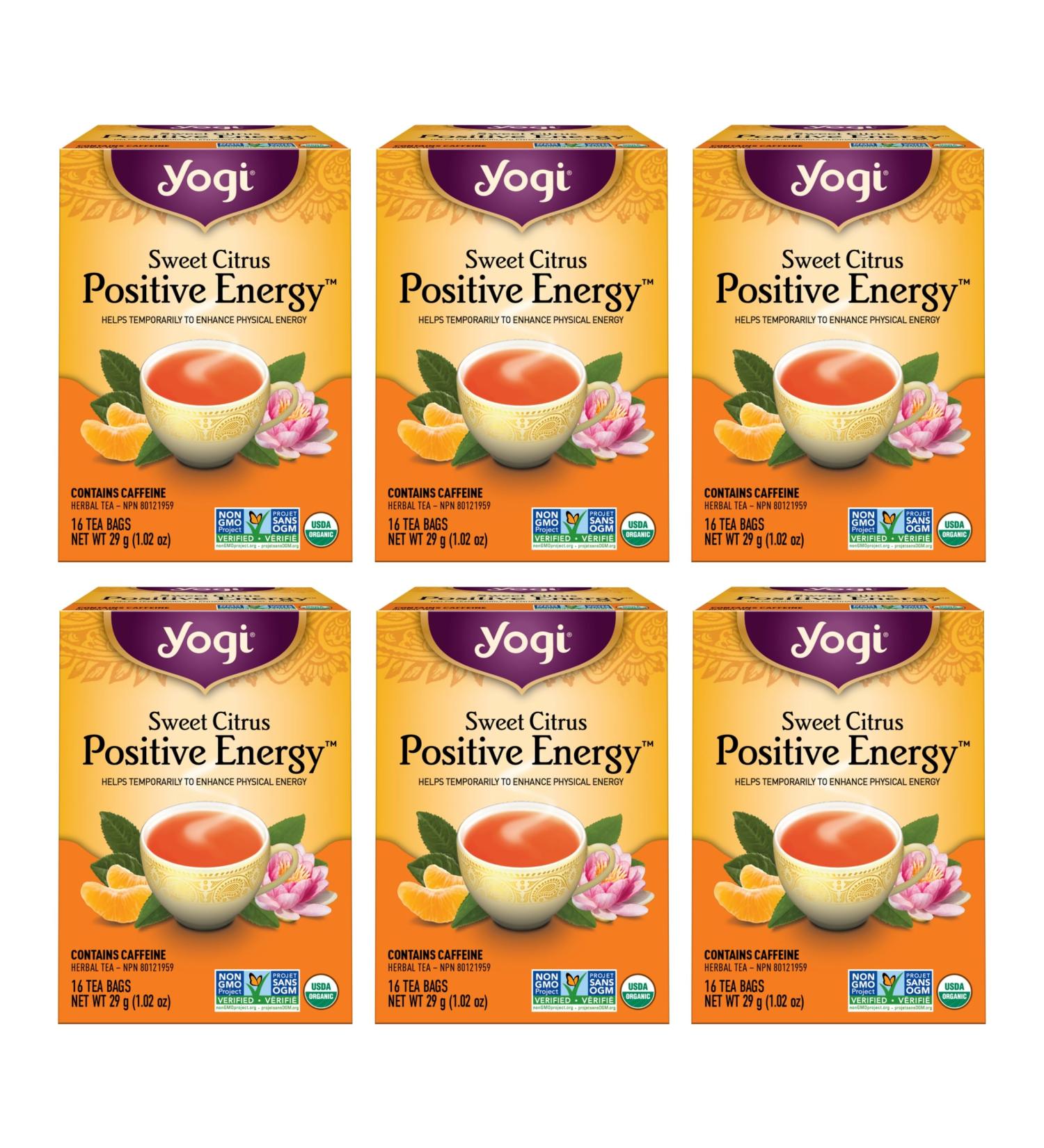 Yogi Tea - Sweet Citrus Positive Energy (6 Pack) - 96 Tea Bags - Buy Online on GoSupps.com