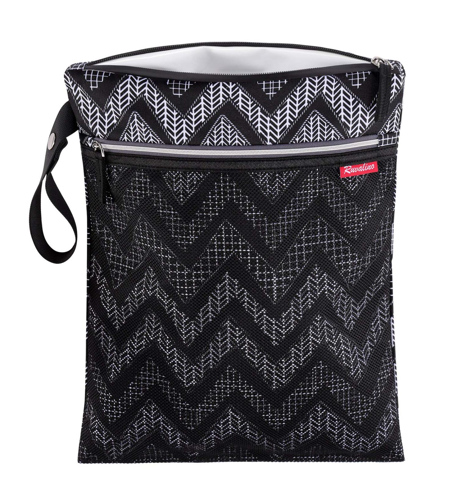 Ruvalino Wetbag Fabric Diapers & Reusable Waterproof Diaper Bag Large Zipper Organizer for Cloth Diapers & Baby Essentials (Black) - Buy Online on GoSupps.com