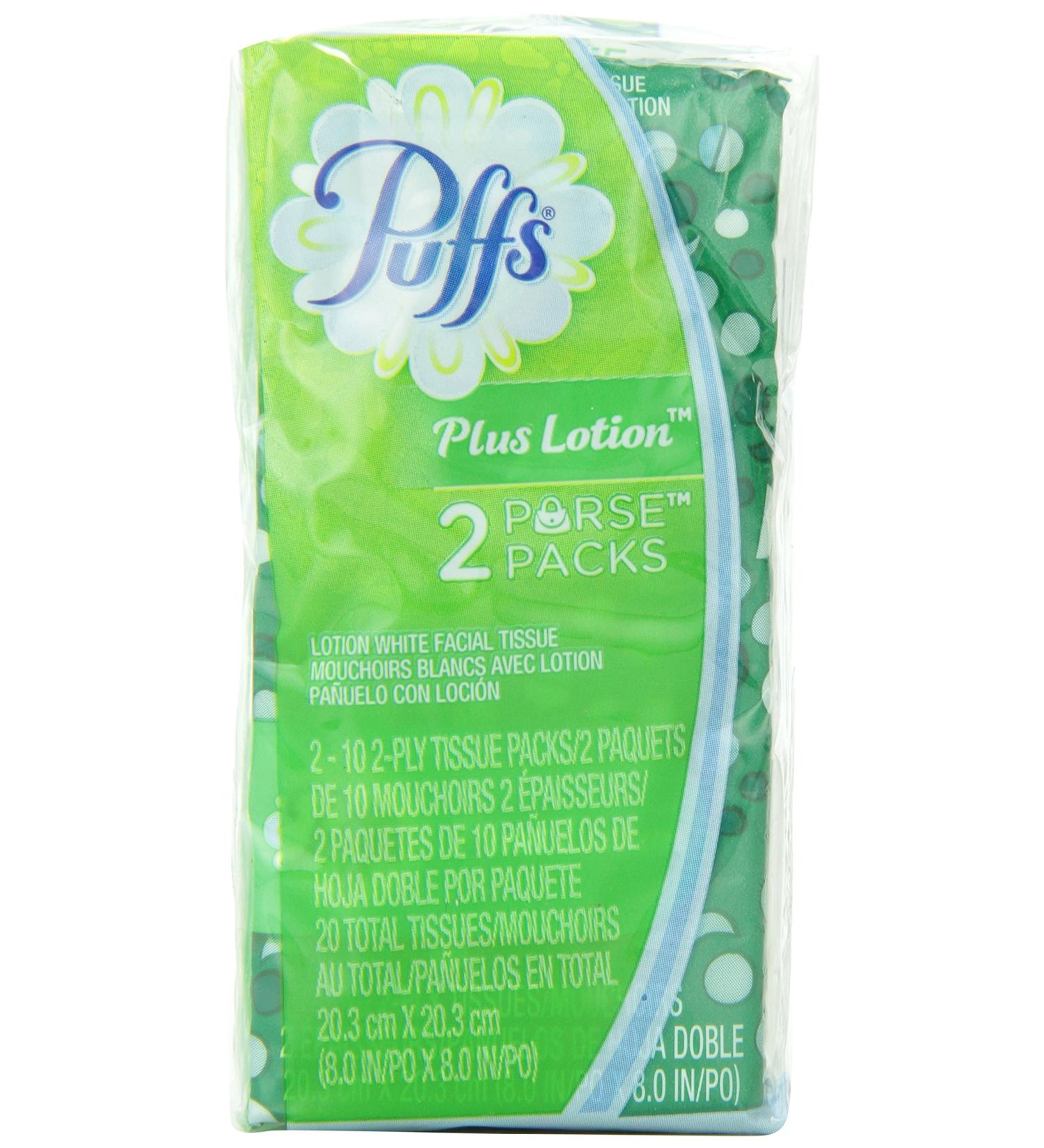 Puffs Plus Lotion Facial Tissues 2 Go Packs - 20 Tissues Total - Buy Online on GoSupps.com