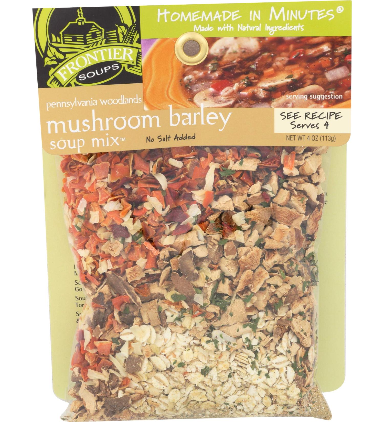 Frontier Soups Homemade in Minutes Soup Mix Mushroom Barley Soup 4.75 oz (Case of 8) - Buy Online on GoSupps.com
