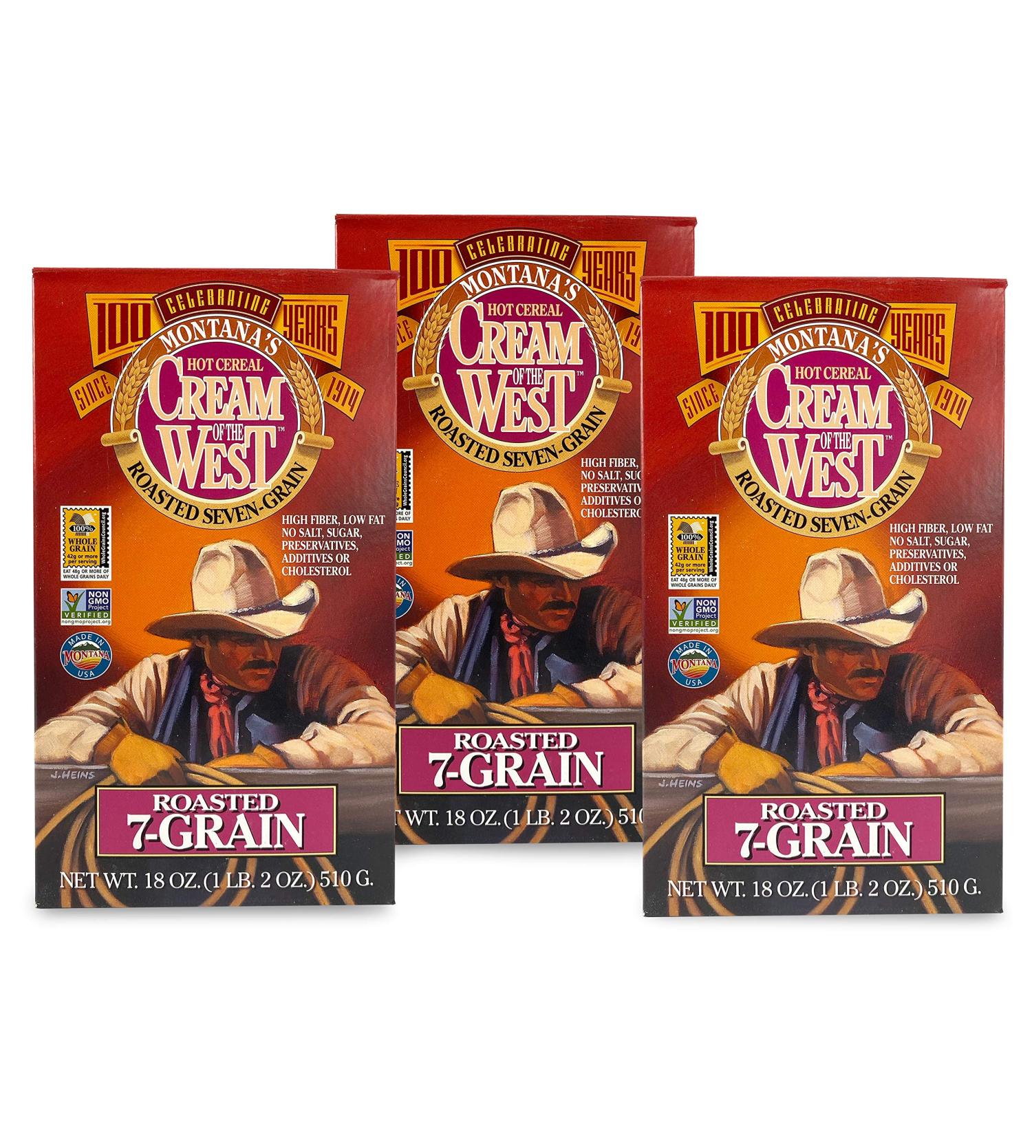 Cream of the West 100% Natural Roasted 7-Grain Hot Cereal - 18 oz. Box (Pack of 3) - Buy Online on GoSupps.com