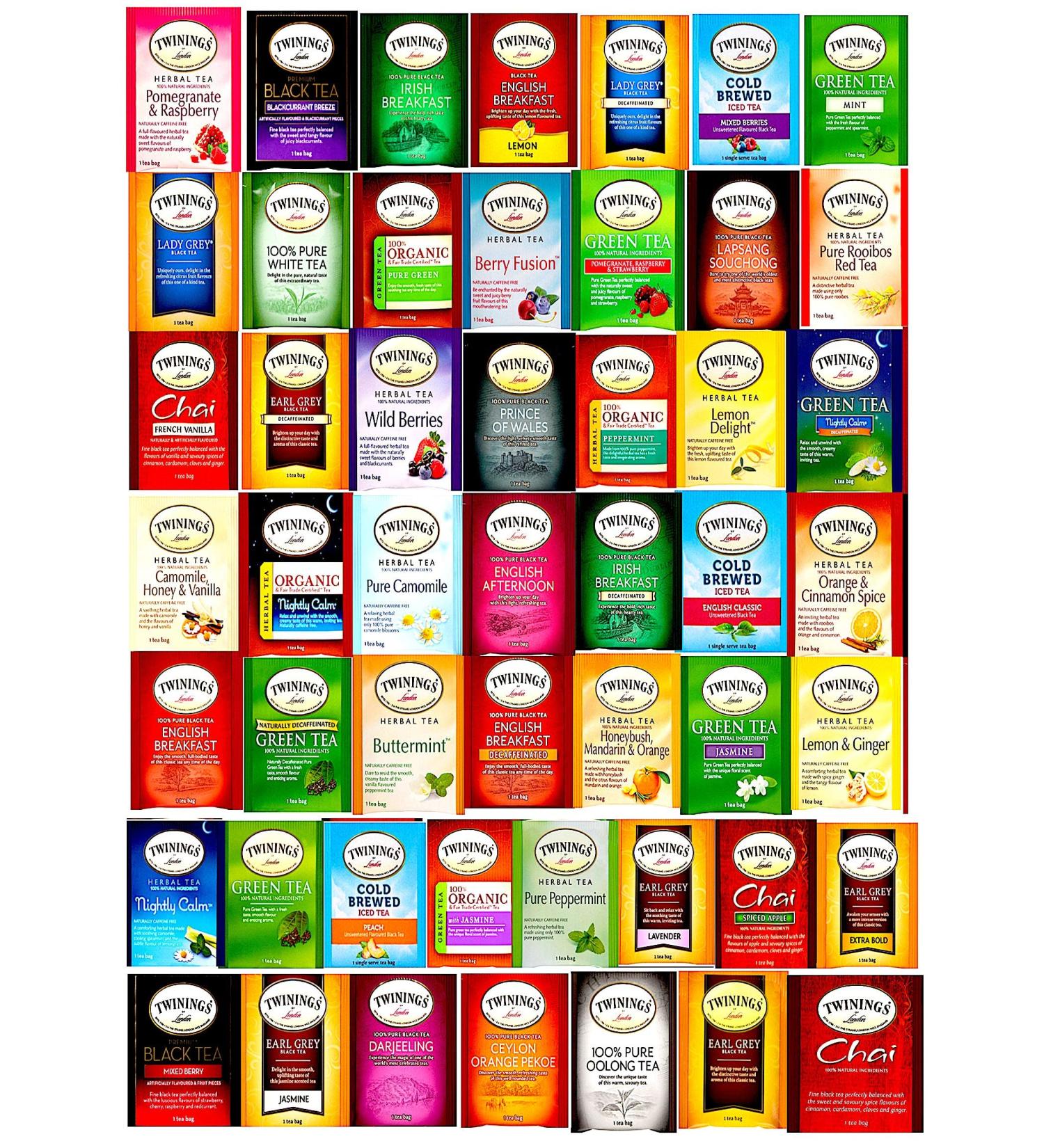 Tea Bags Sampler Assortment Gift Box - 50 Count Variety Pack with English Breakfast, Green, Black, Herbal, Chai Tea and More (Green) - Buy Online on GoSupps.com