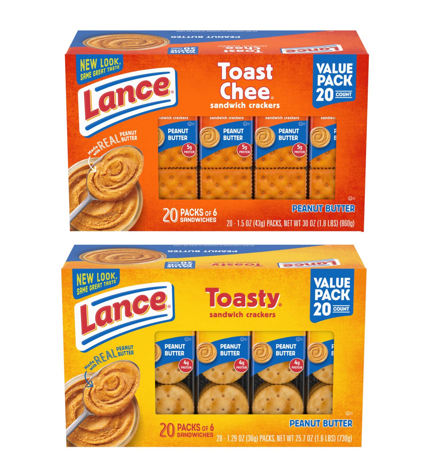 Lance Toasty & Toastchee Assorted Sandwich Crackers 40ct - Delicious Snack Pack - Buy Online on GoSupps.com