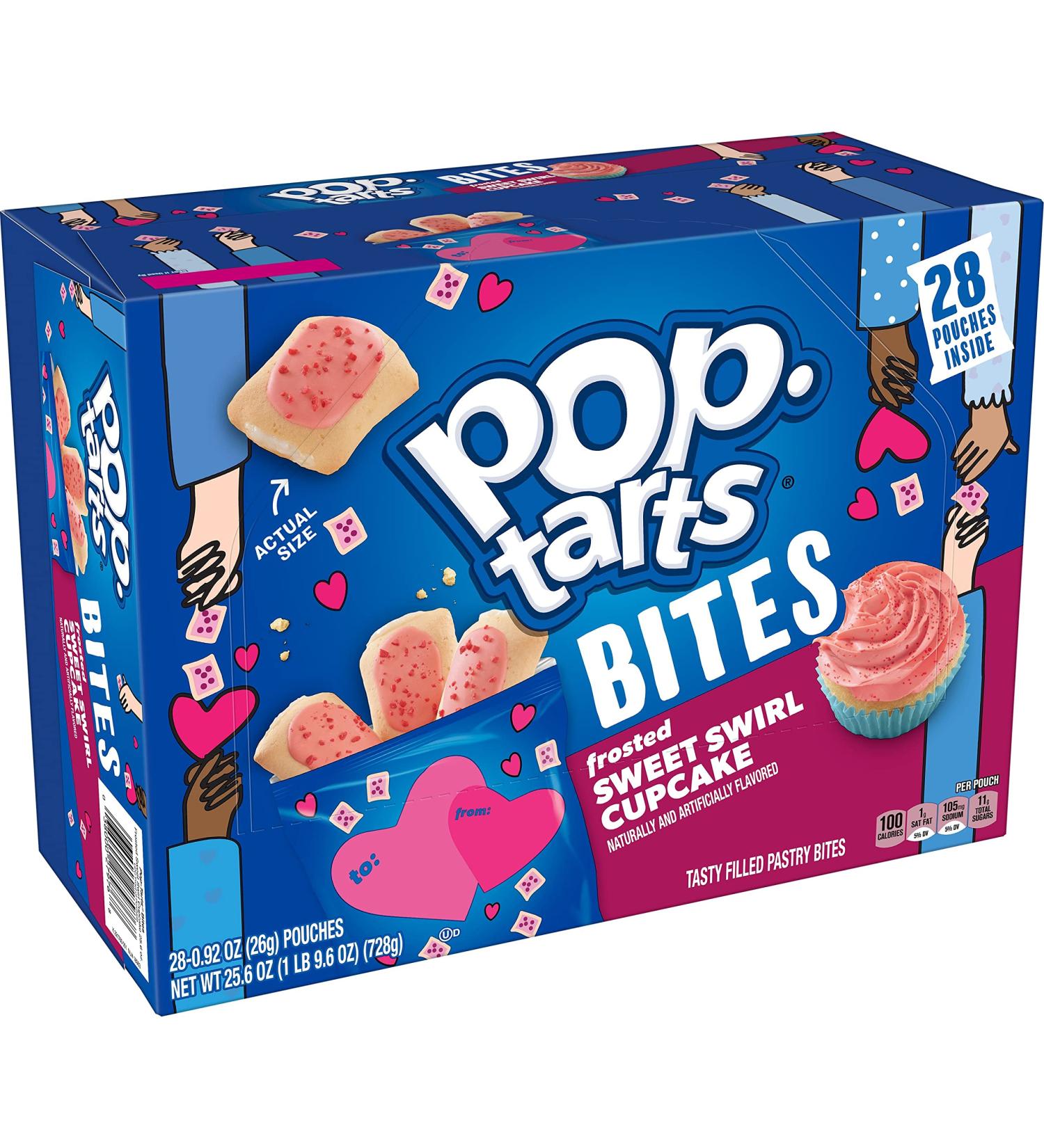 Pop-Tarts Baked Pastry Bites  Kids Snacks  School Lunch  Frosted Sweet Swirl Cupcake  25.6oz Box (28 Bags) - Buy Online on GoSupps.com