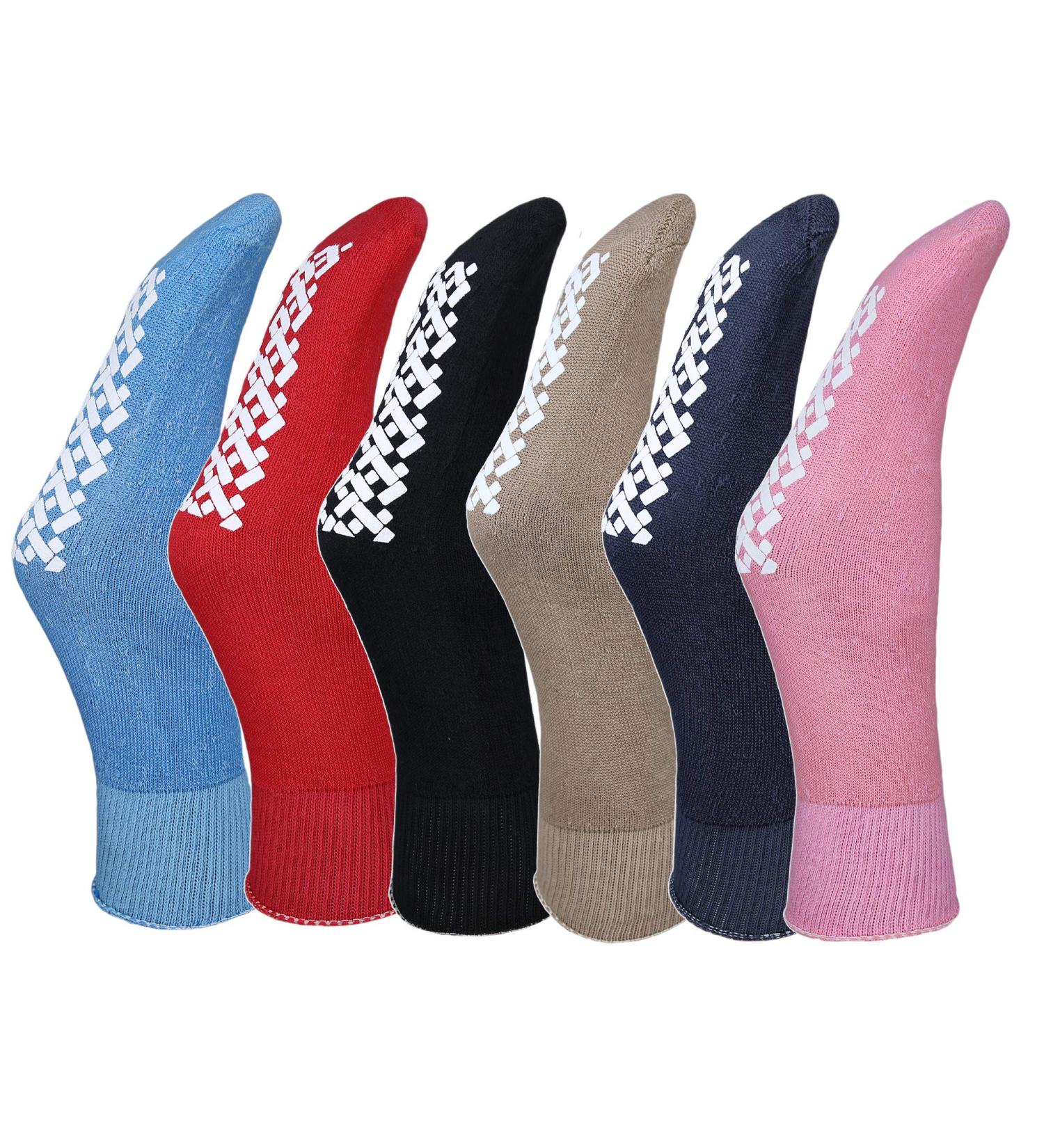 Women's Diabetic Non-Skid Cotton Quarter Crew Socks - 6 Pairs, Size 6-9 - Buy Online on GoSupps.com