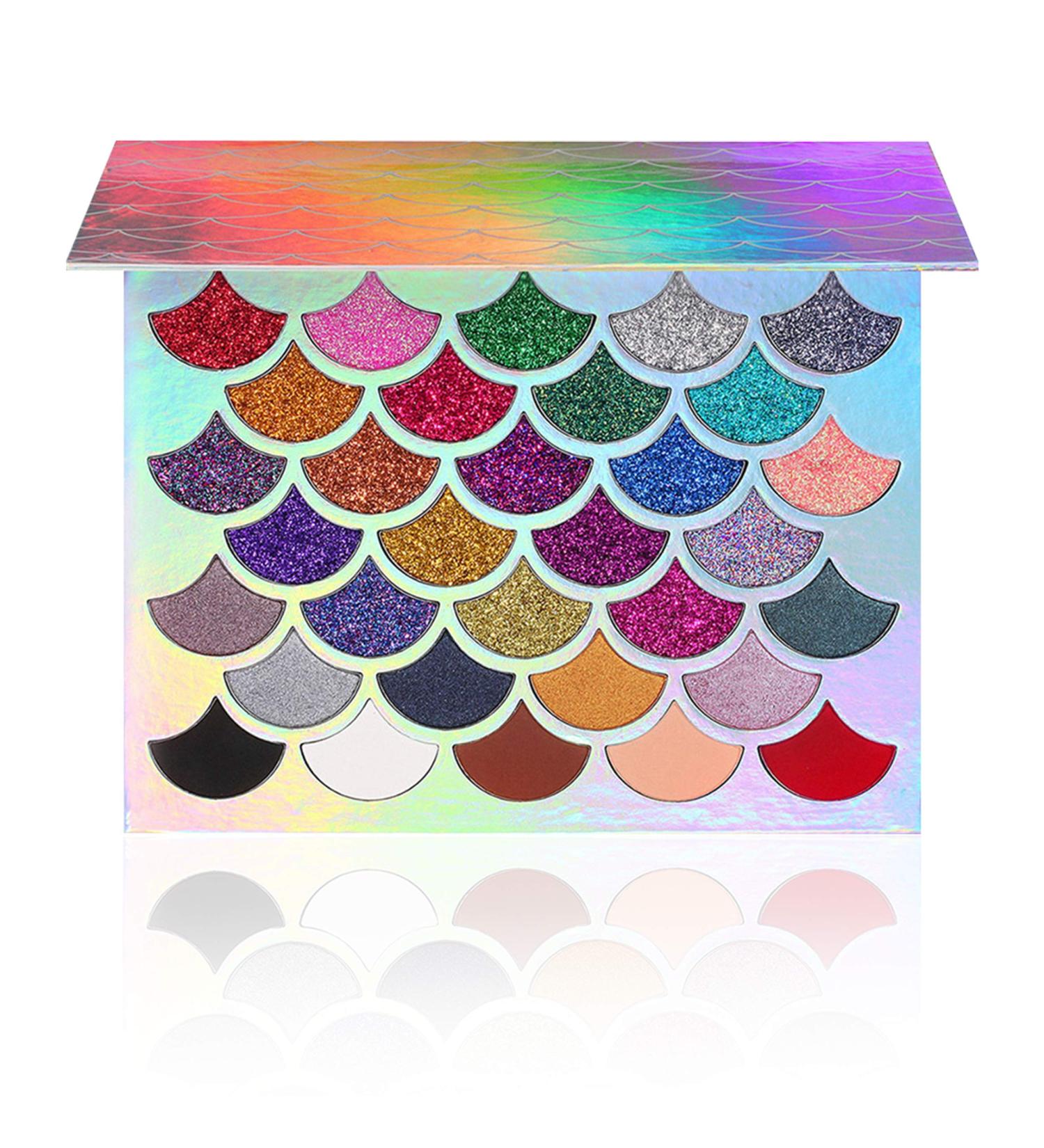 Buy Original Mermaid Glitter Eyeshadow Palette - 32 Colors 21 Pressed Glitters Waterproof & Long-Lasting Makeup for International Shipping - Buy Online on GoSupps.com