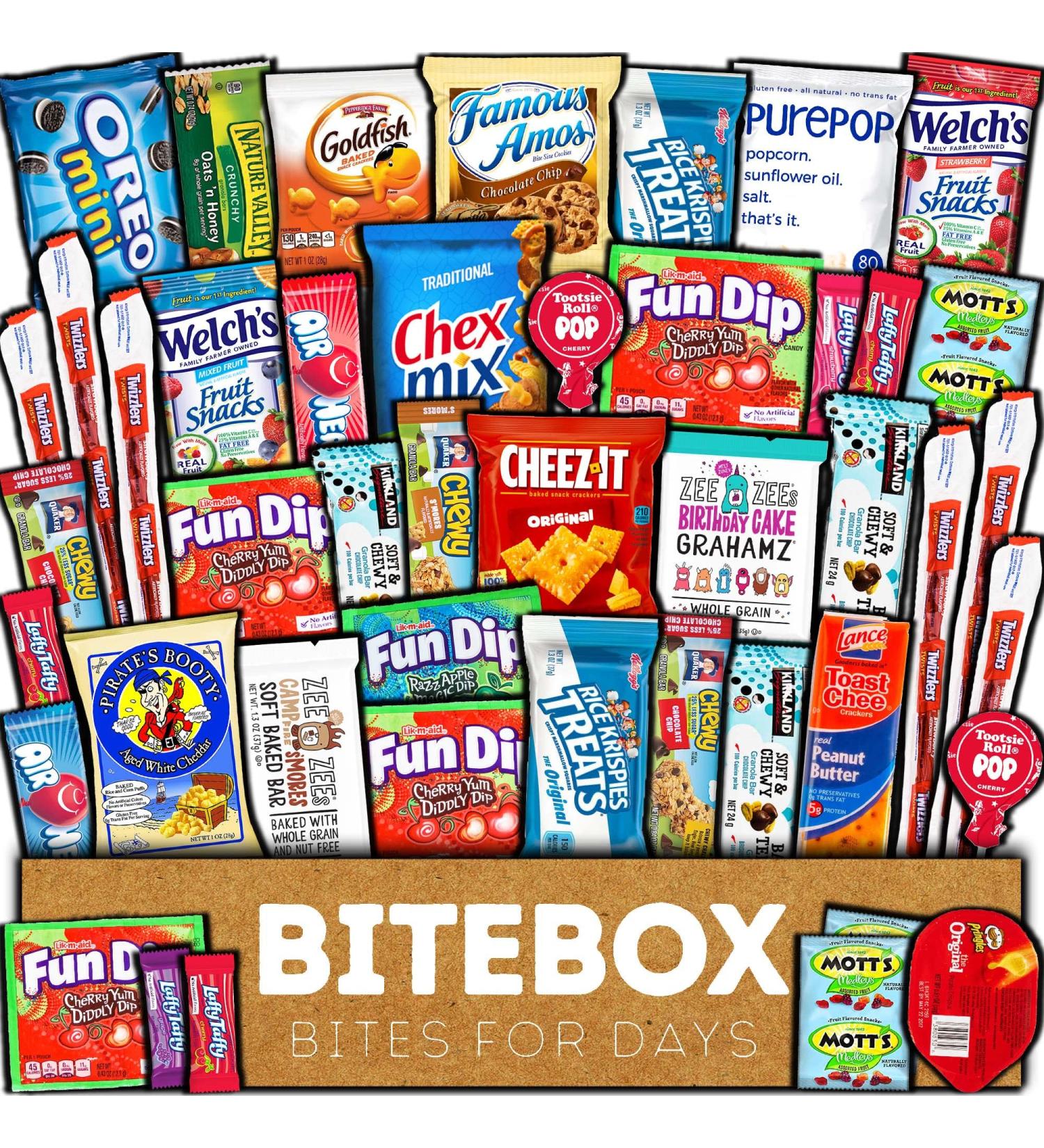 BiteBox Care Package - 45 Count Variety Snacks for Valentine's Day | Cookies, Granola Bars, Chips & Candy Gift Box for College Students & Offices - Buy Online on GoSupps.com