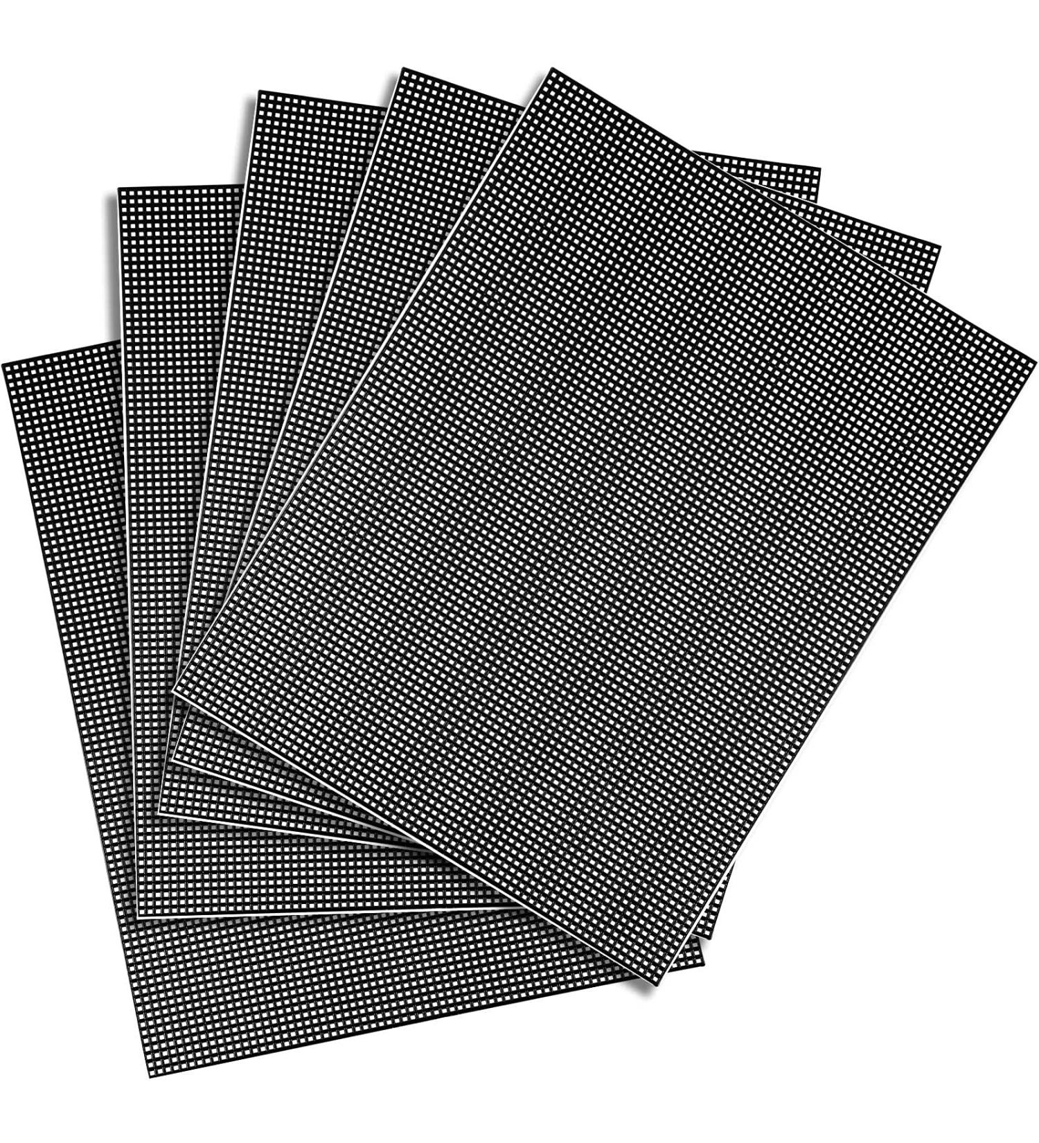 5 Pieces Black Plastic Mesh Canvas Sheets for Embroidery, Knit & Crochet Projects - 13.2 x 10.2 Inch - Buy Online on GoSupps.com