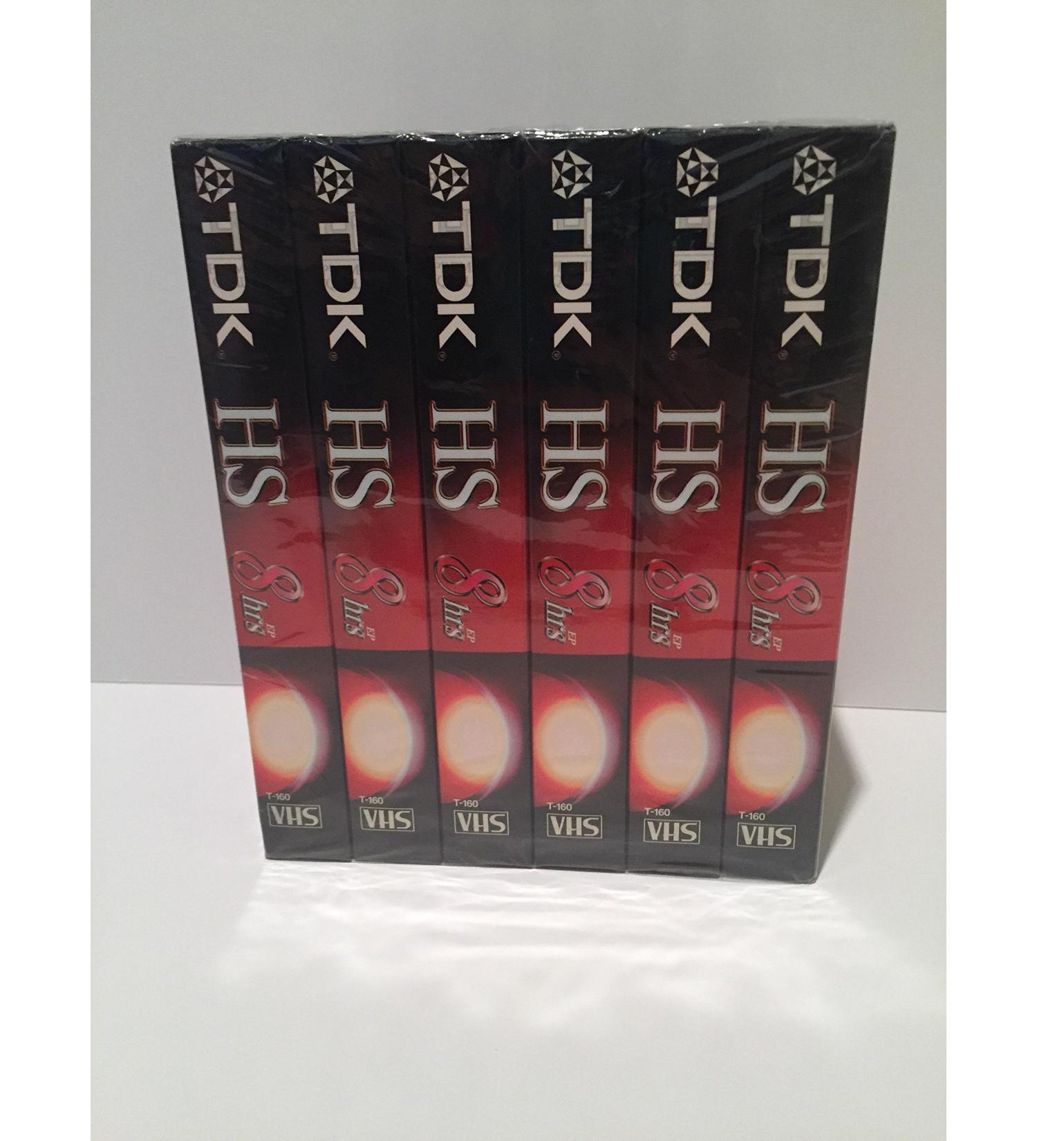 TDK Premium Quality VHS T-160 Video Tapes, 8-hour (6-pack) 1 Pack