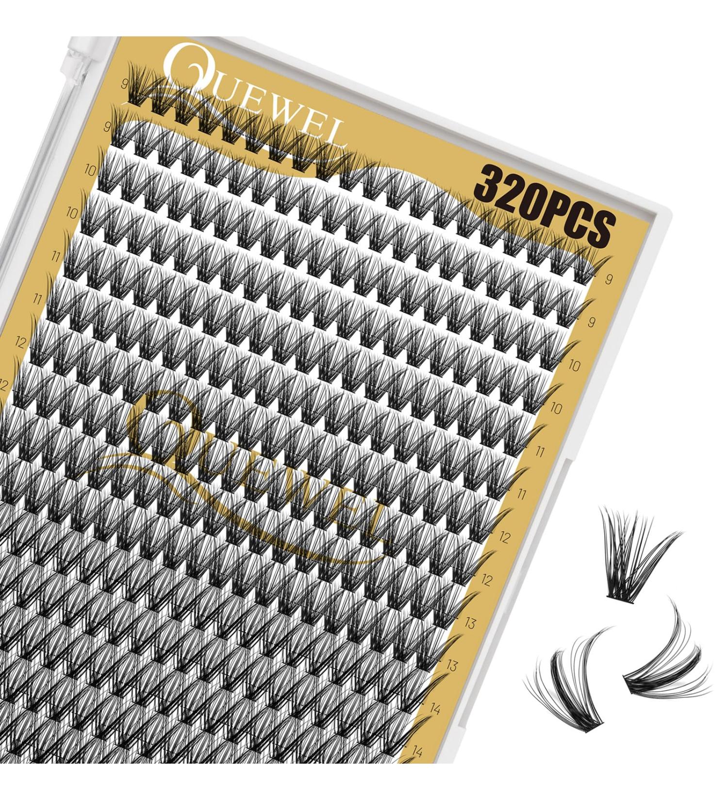 Buy 320stk Individual Eyelashes | 40D 0.07C Curl Mix 9-16mm | Reusable DIY Cluster Lashes for Stunning Eye Makeup - Buy Online on GoSupps.com