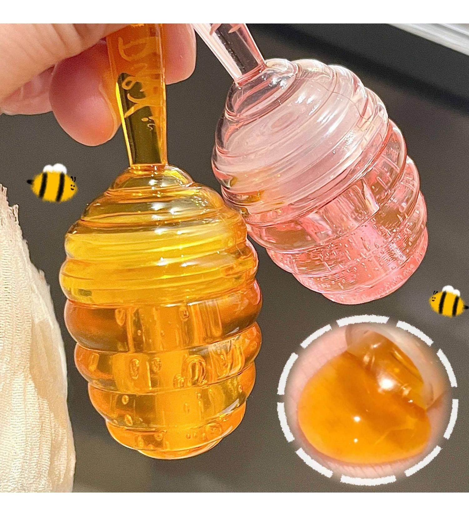Honey Lip Oil Gloss Set - Moisturizing Liquid Lipstick Kit with Clear Glossy Finish, 2PCS Honey Flavored Lip Comfort Oil - Buy Online on GoSupps.com