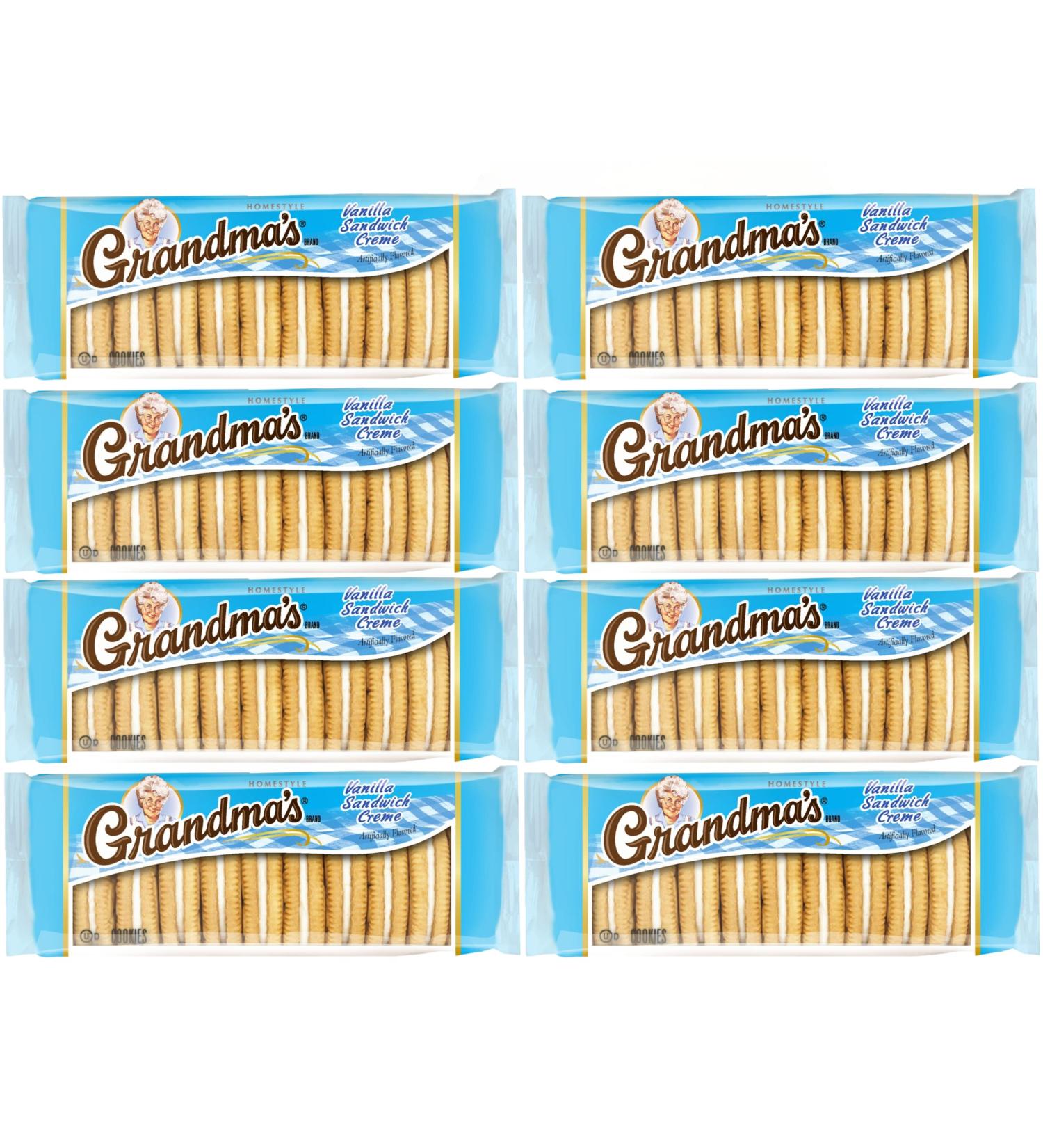 Grandma's Vanilla Creme Sandwich Cookies 3.03oz Sleeves Pack of 8 - Delicious Treat for Snack Time - Buy Online on GoSupps.com