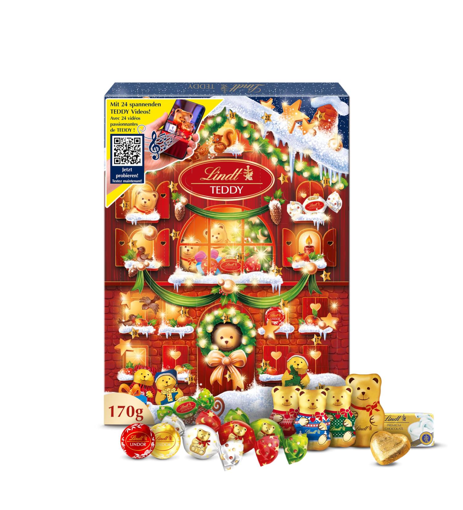 Lindt - TEDDY Augmented Reality Advent Calendar - Assortment of Milk and White Chocolates - Ideal for Christmas 170g - Buy Online on GoSupps.com